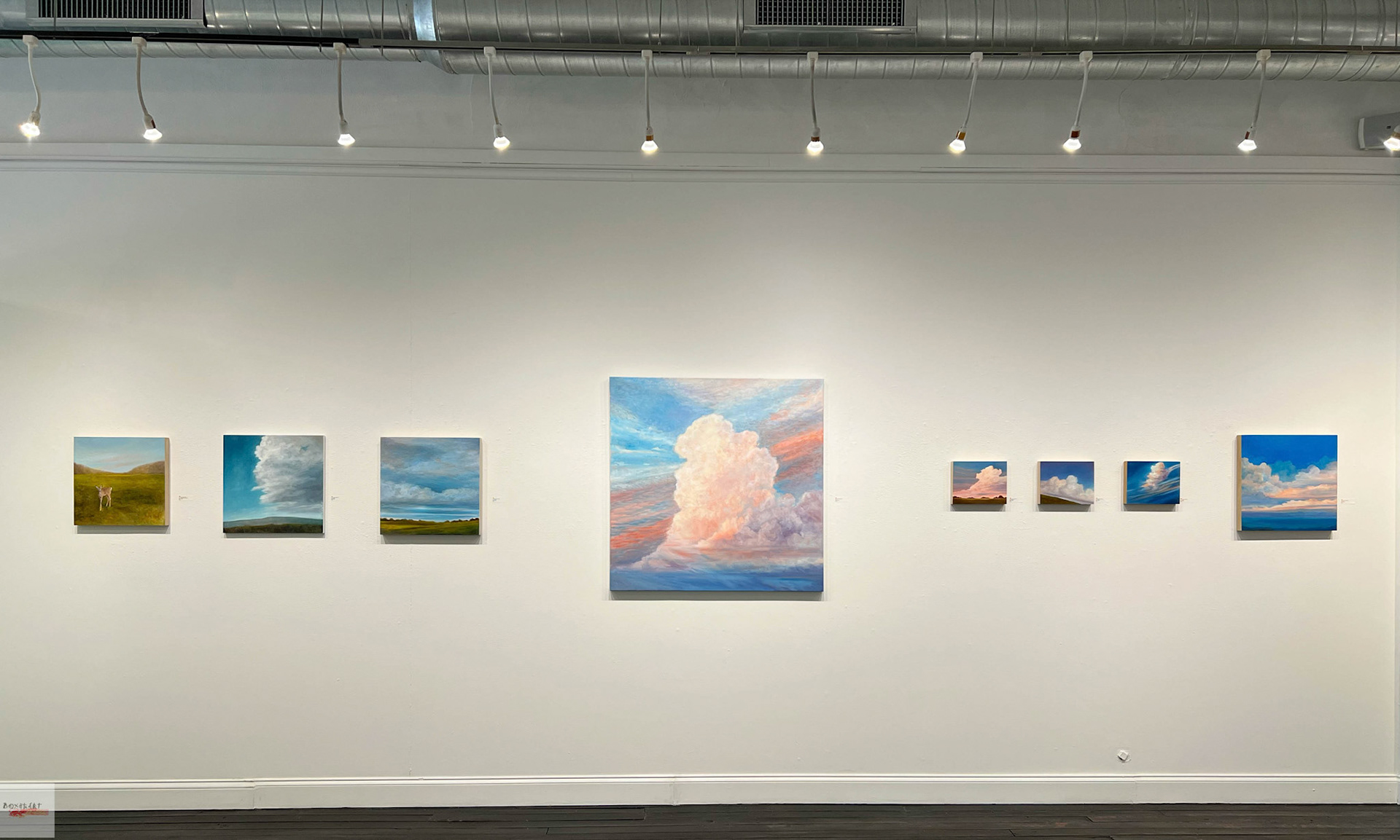 Installation view of Stillness: Sonja Sweterlitsch and Lynne Feinberg, BoxHeart Gallery, 2026.
