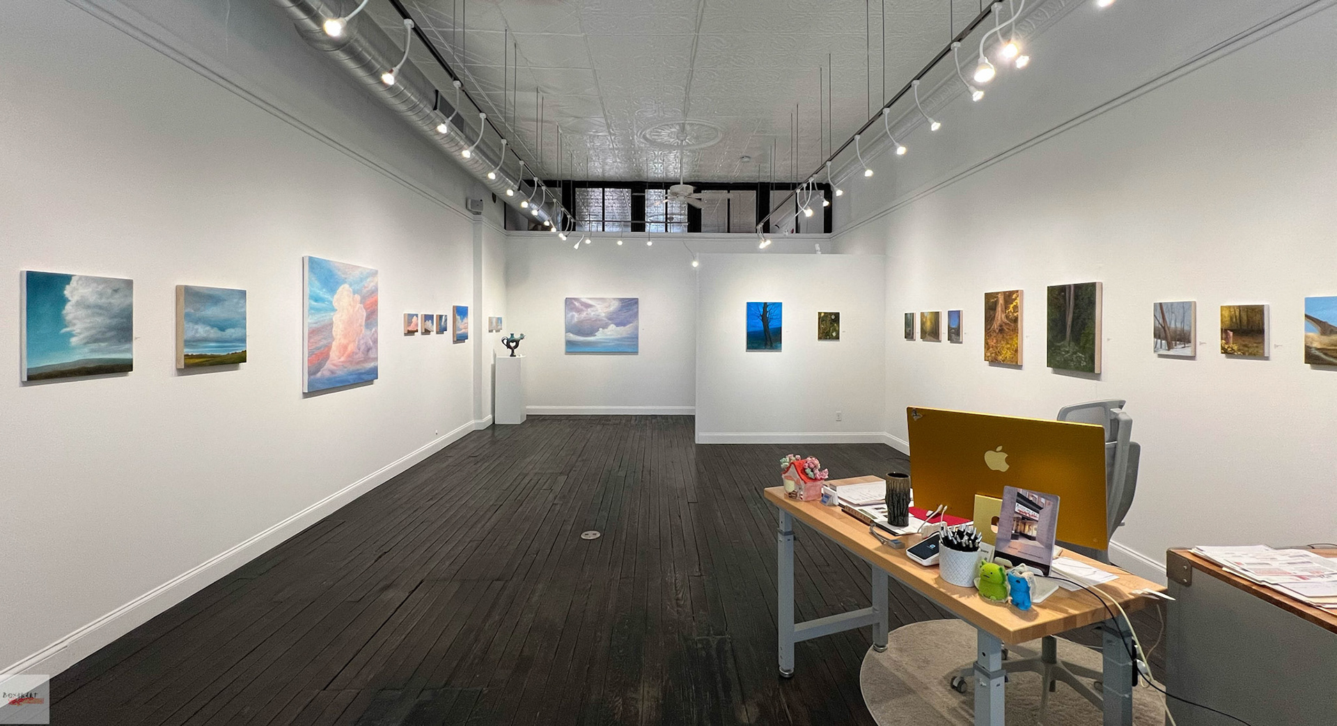 Installation view of Stillness: Sonja Sweterlitsch and Lynne Feinberg, BoxHeart Gallery, 2026.