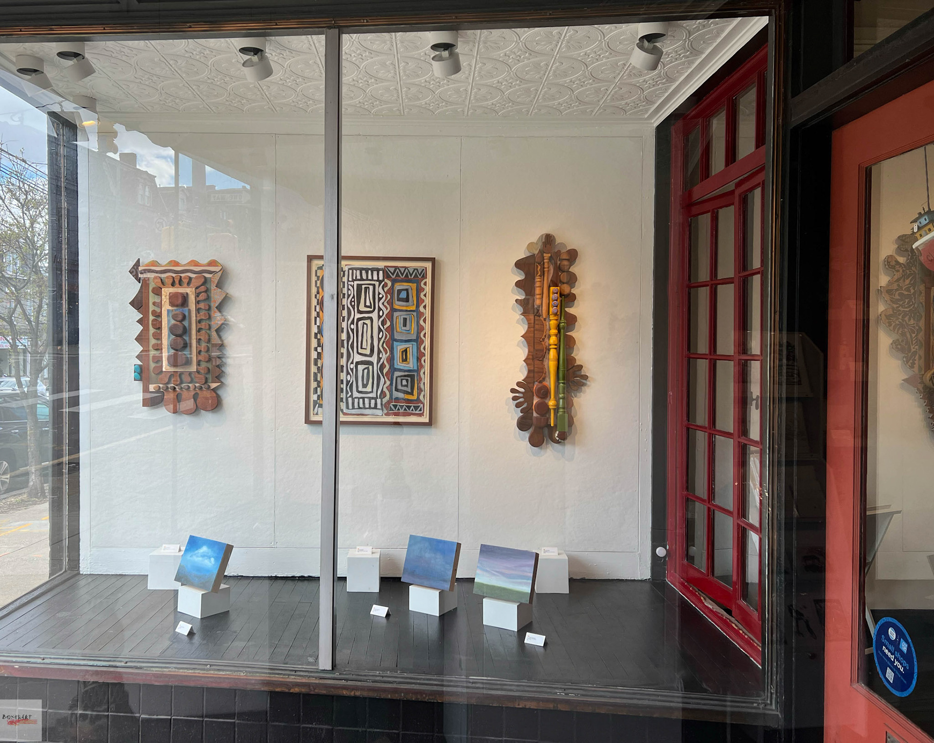 Installation view of Stillness: Sonja Sweterlitsch and Lynne Feinberg, BoxHeart Gallery, 2026.