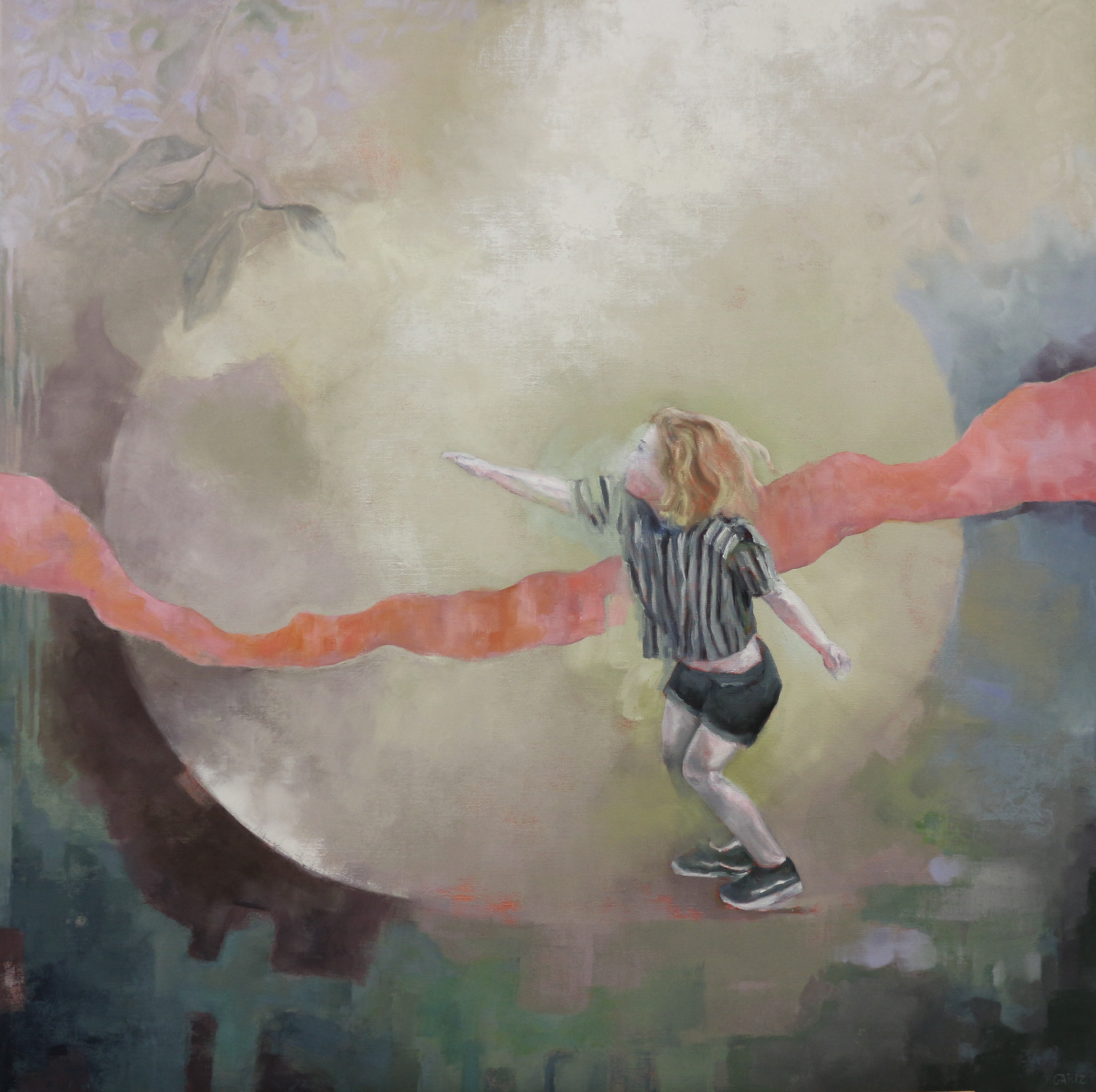 "Play with the moon" Oil 80x80cm