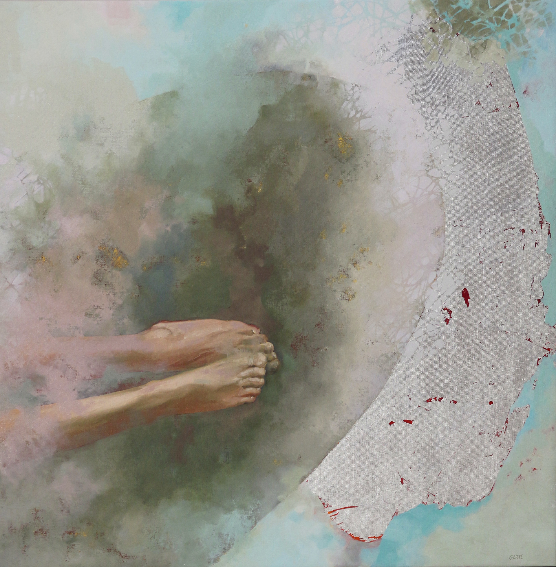 "Trying to reach the water" Oil 80x80cm