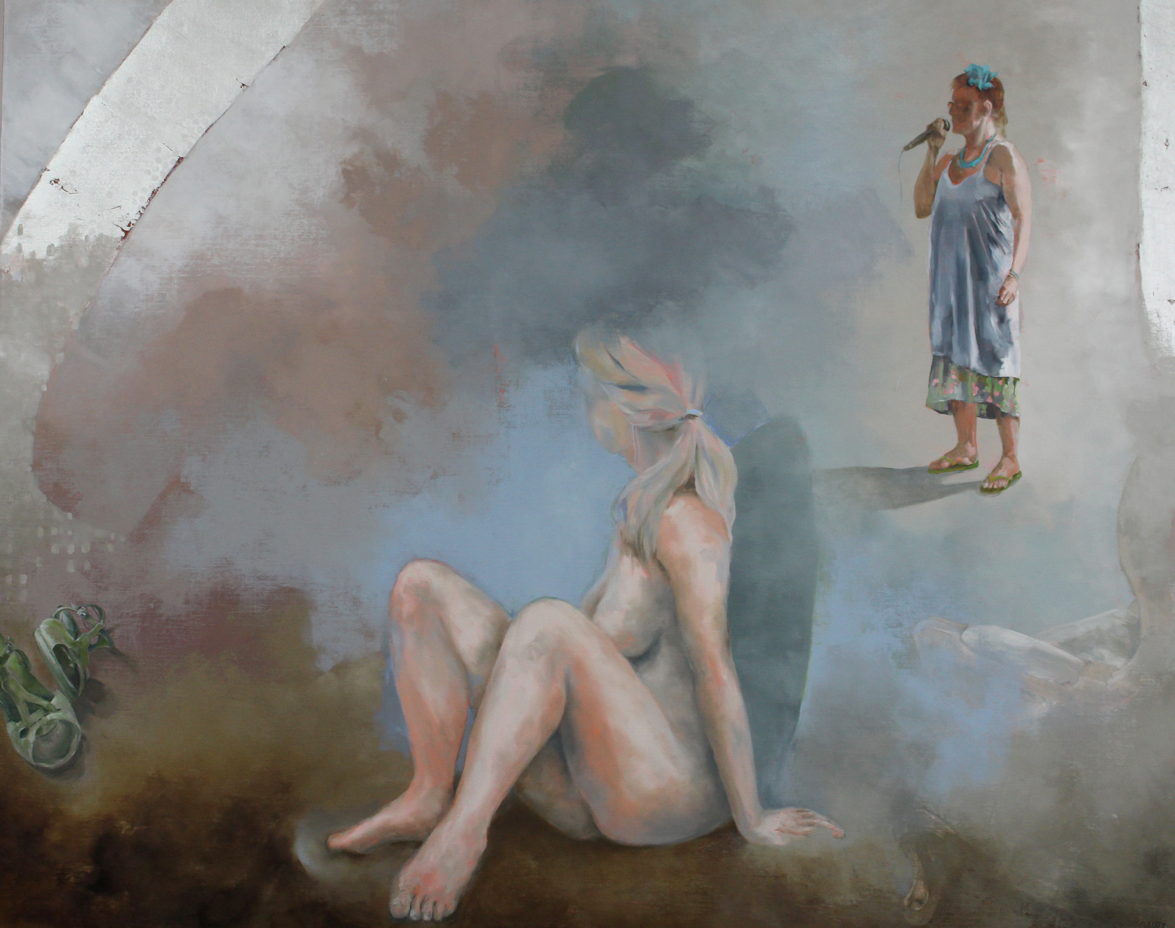 "La cancion de su historia" Oil 120 x 180cm