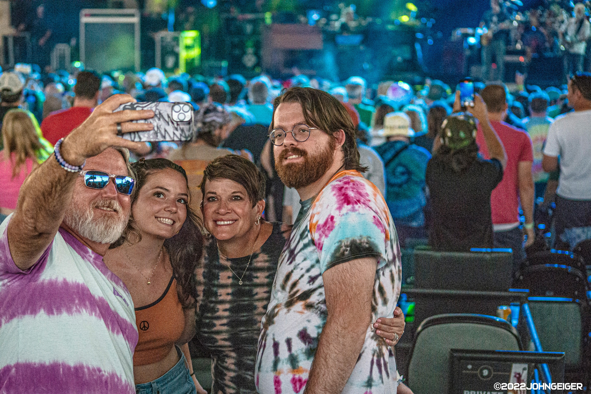 Family selfie before a Dead & Company concert at Ruoff Music Center on 06/28/22