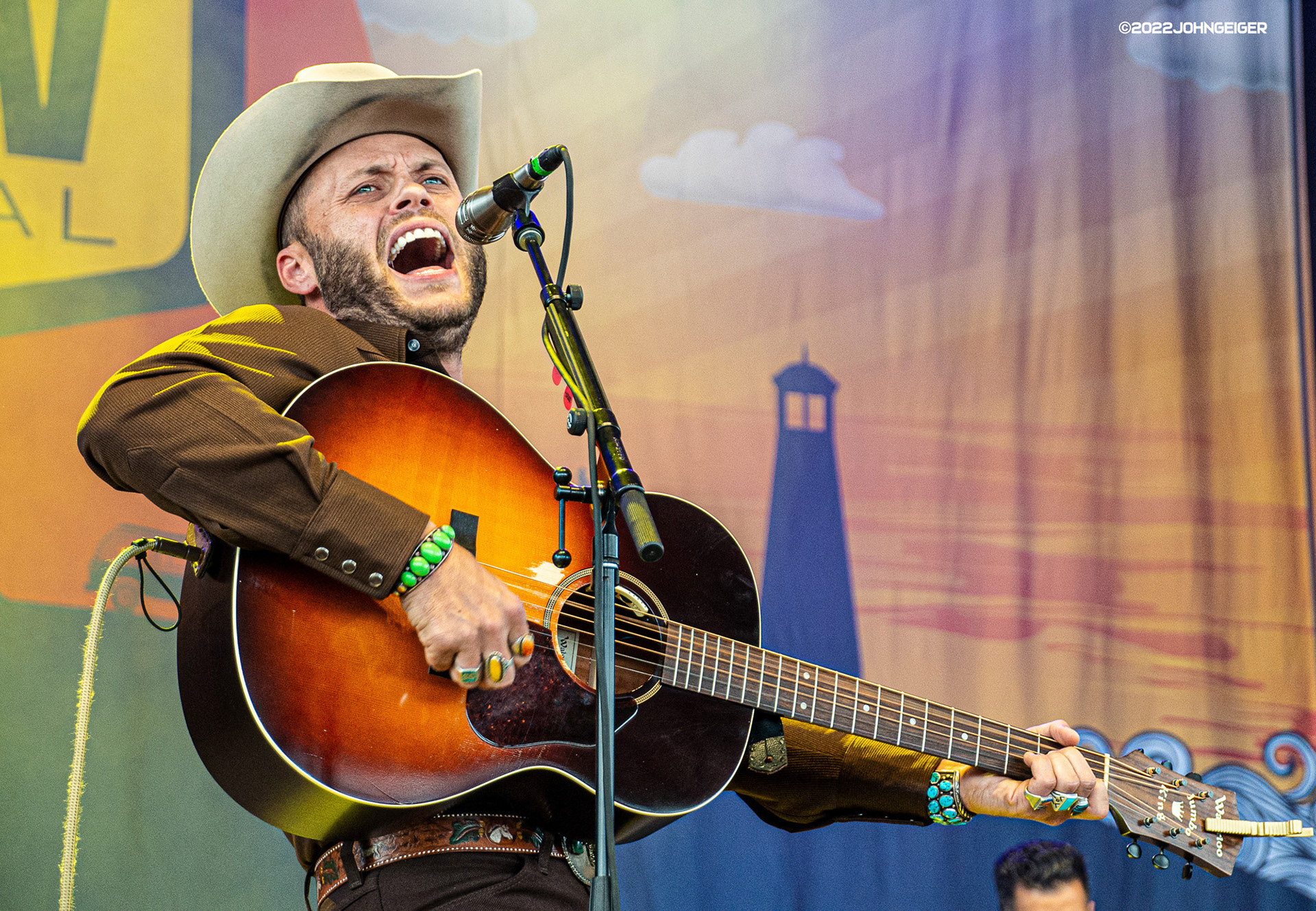 Charley Crockett performing at the Outlaw Music Festival @ Ruoff Music Center 06/26/22
