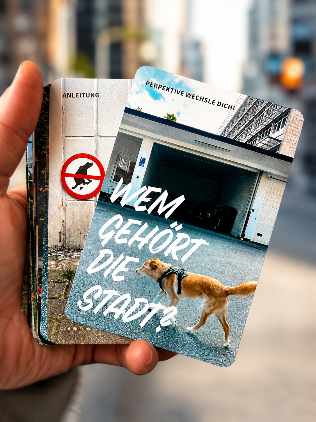Das eigens von uns gestaltete Kartenset "wem gehört die Stadt?" zur Sensibilisierung