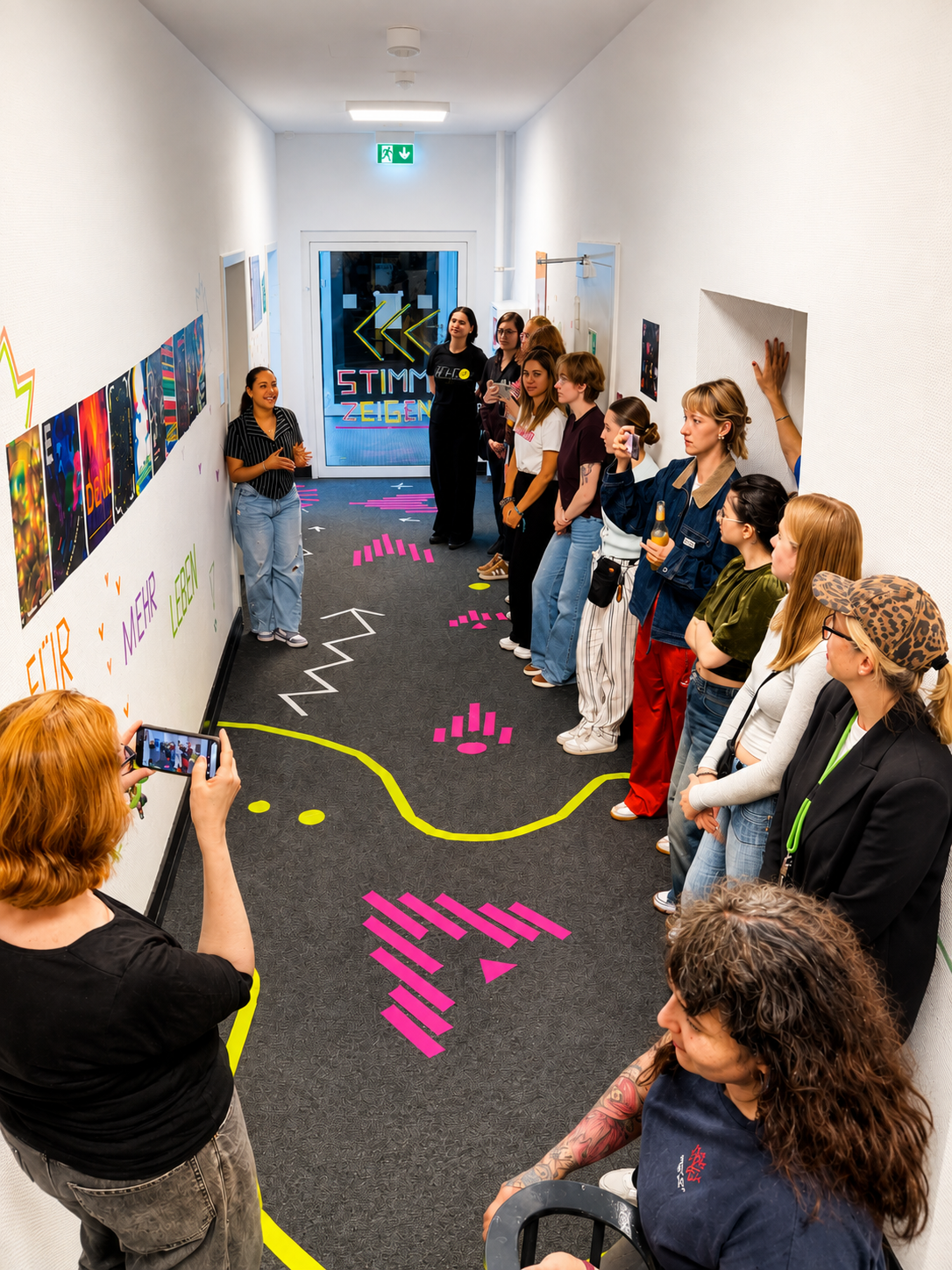 Endpräsentation des Workshops "Stimme zeigen" von Prof. Claudia Kernberger (links)