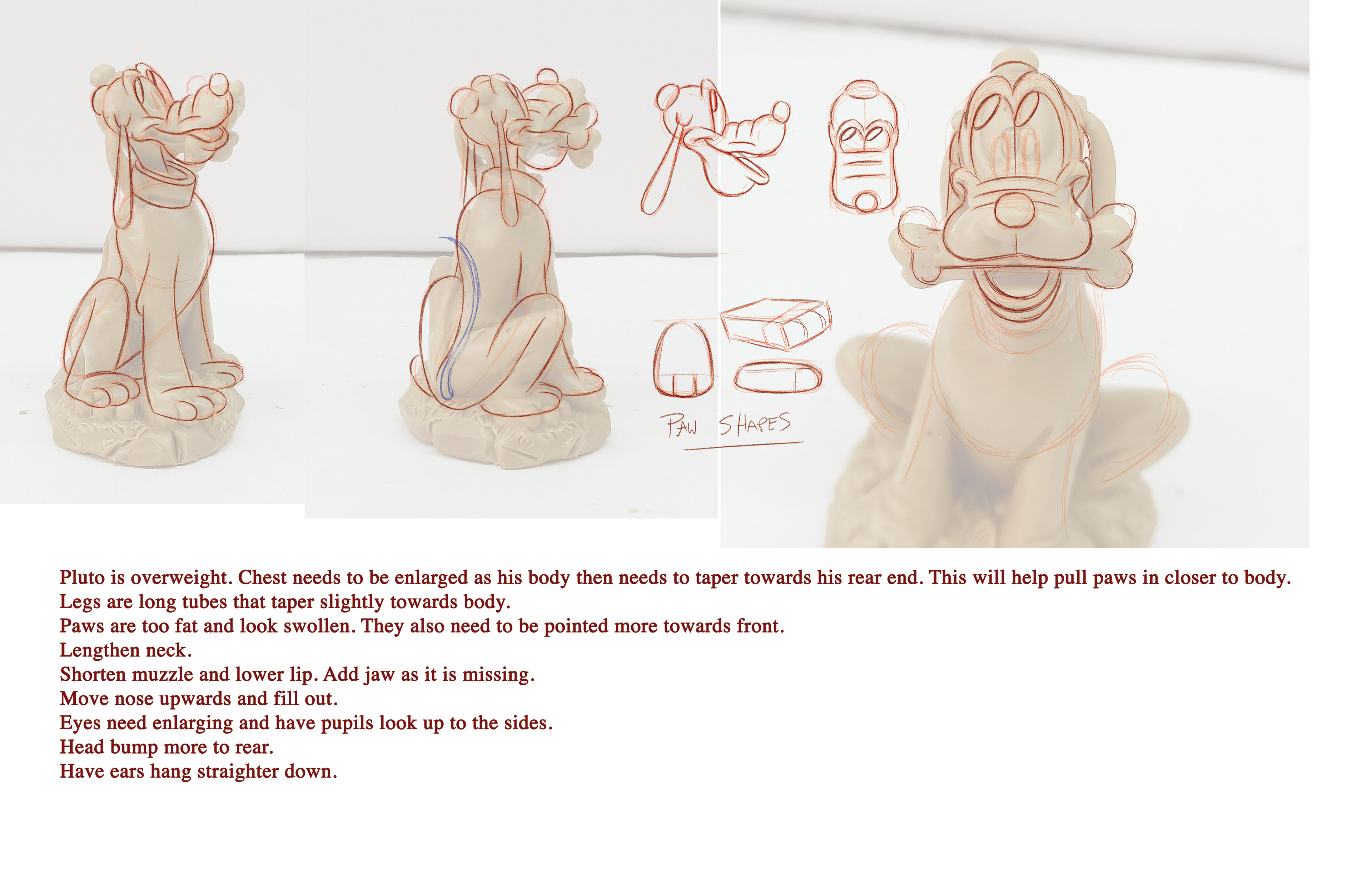 Sculpture direction to get character back on model.