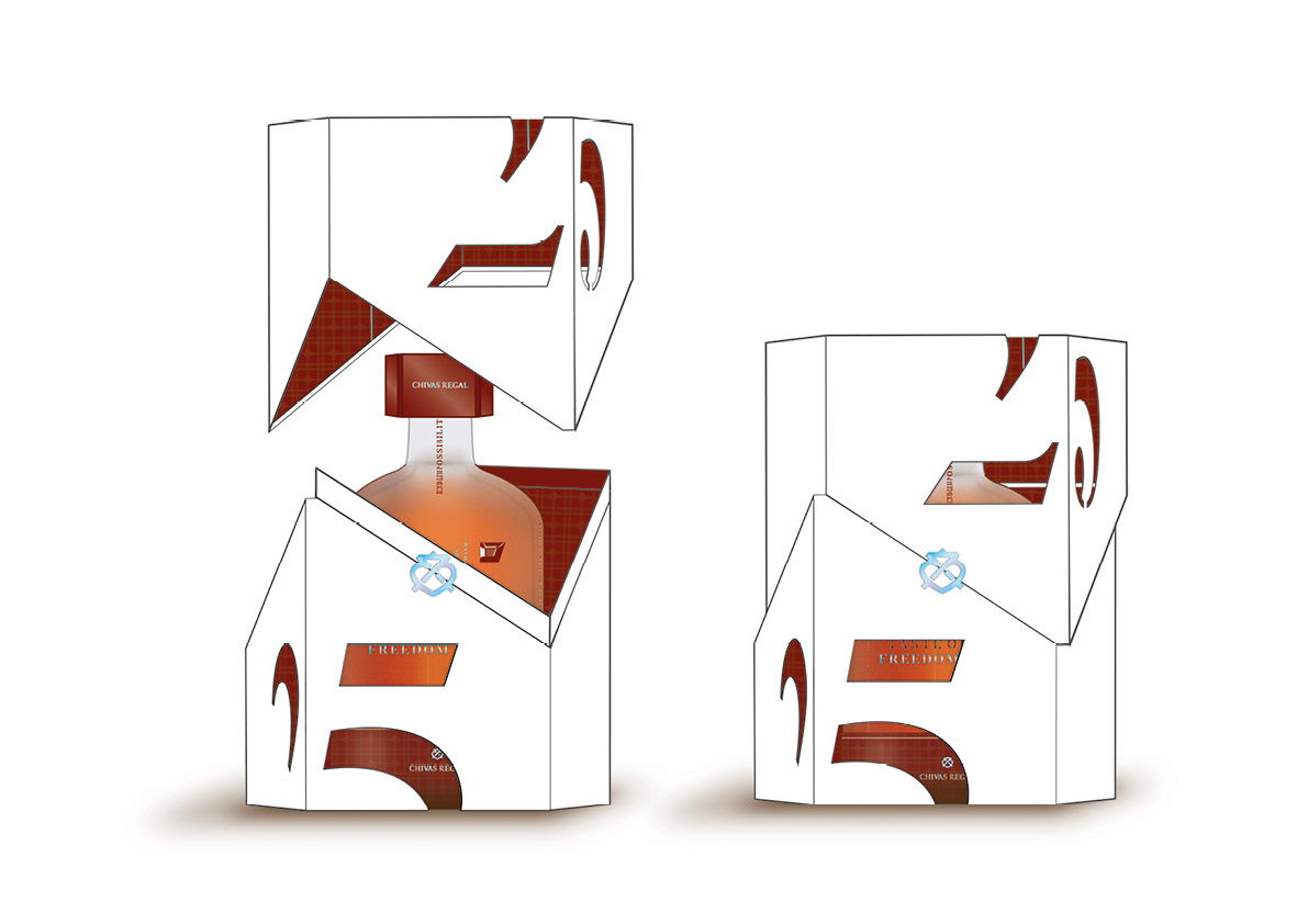 CHIVAS REGAL 25 YEARS BOX AND BOTTLE’S DESIGN DISPLAY