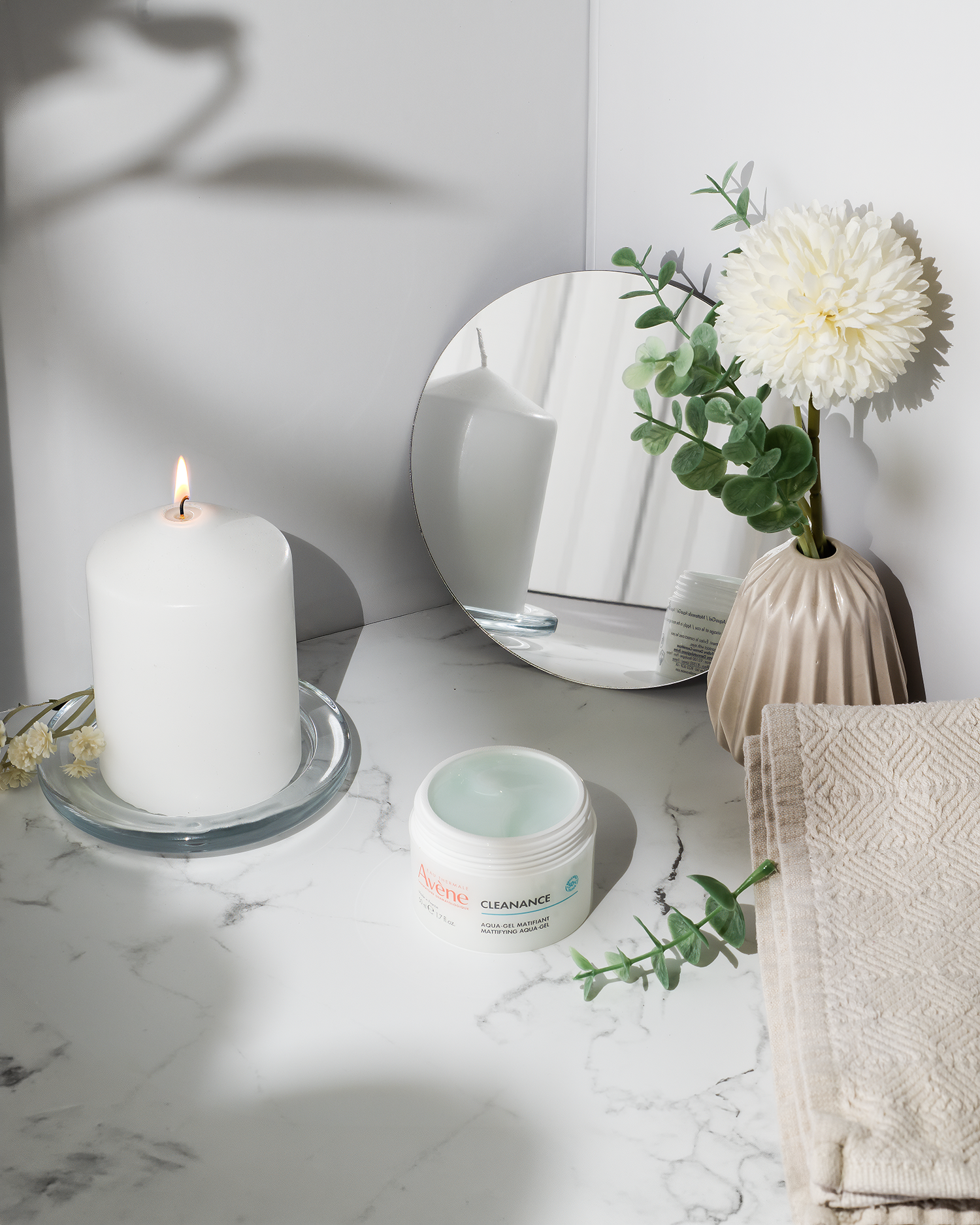 Soft spa-inspired skincare visual