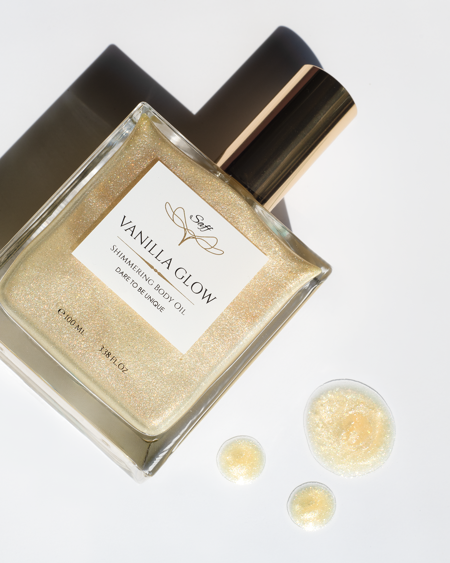 Shimmer body oil photography