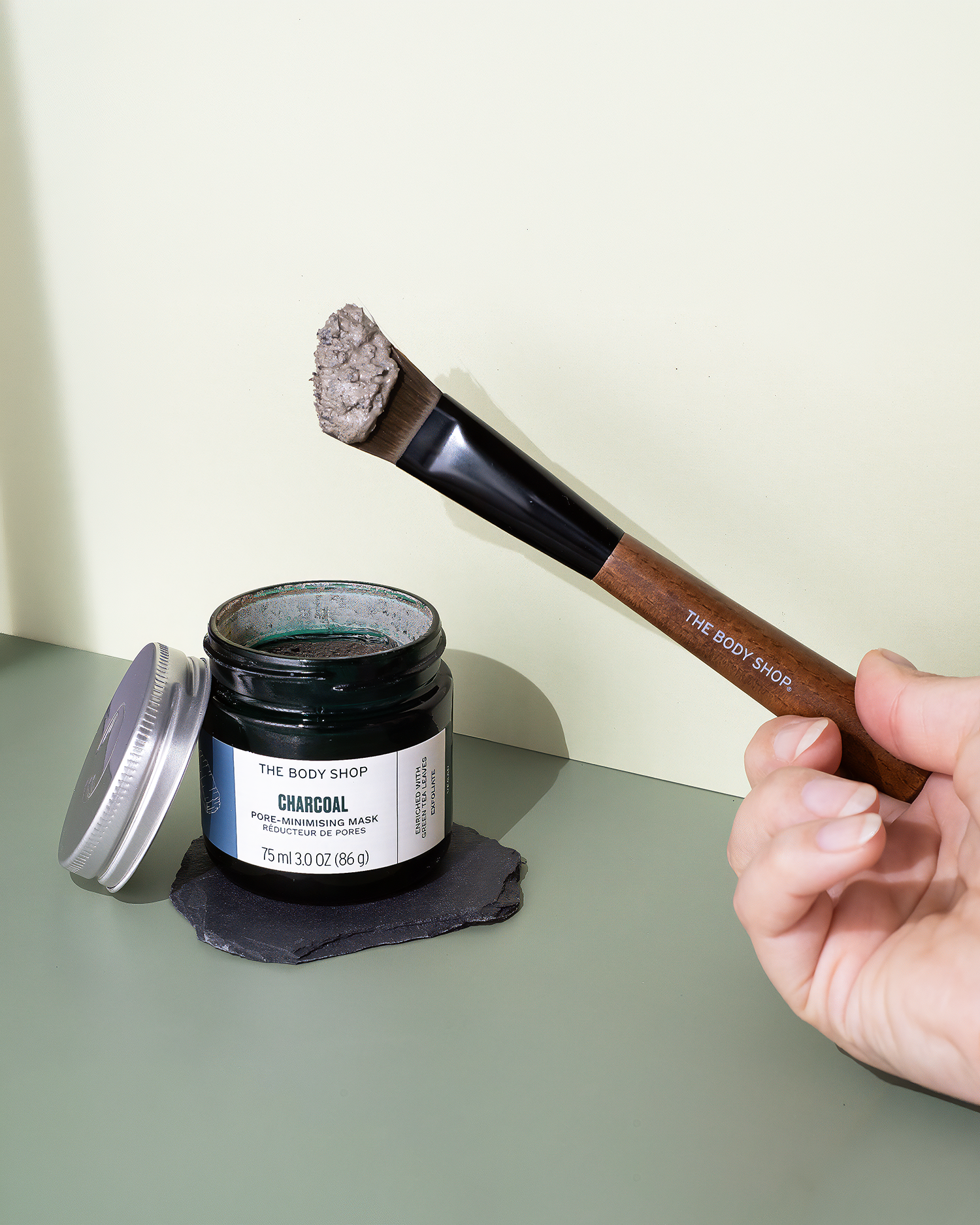 Charcoal skincare mask imagery