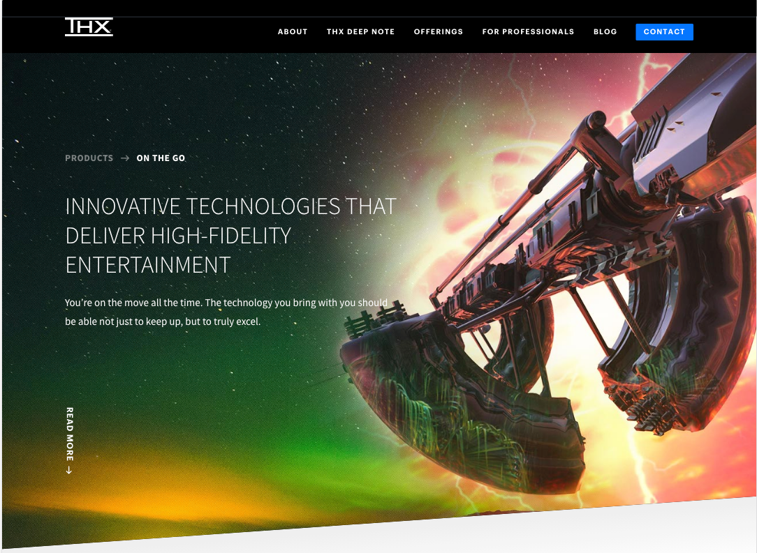 THX On the Go Banner Section – Superimposed images and css headline treatment