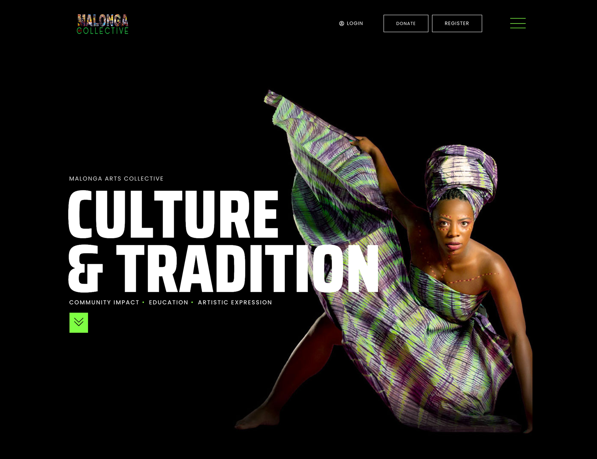 Malonga Arts Collective Website Design