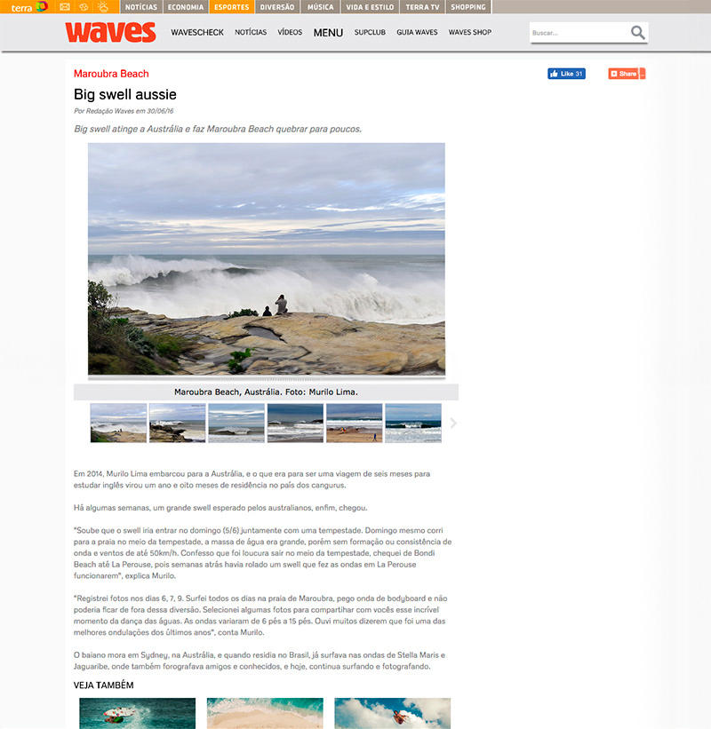 Waves.com.br, Swell na Australia, 2016