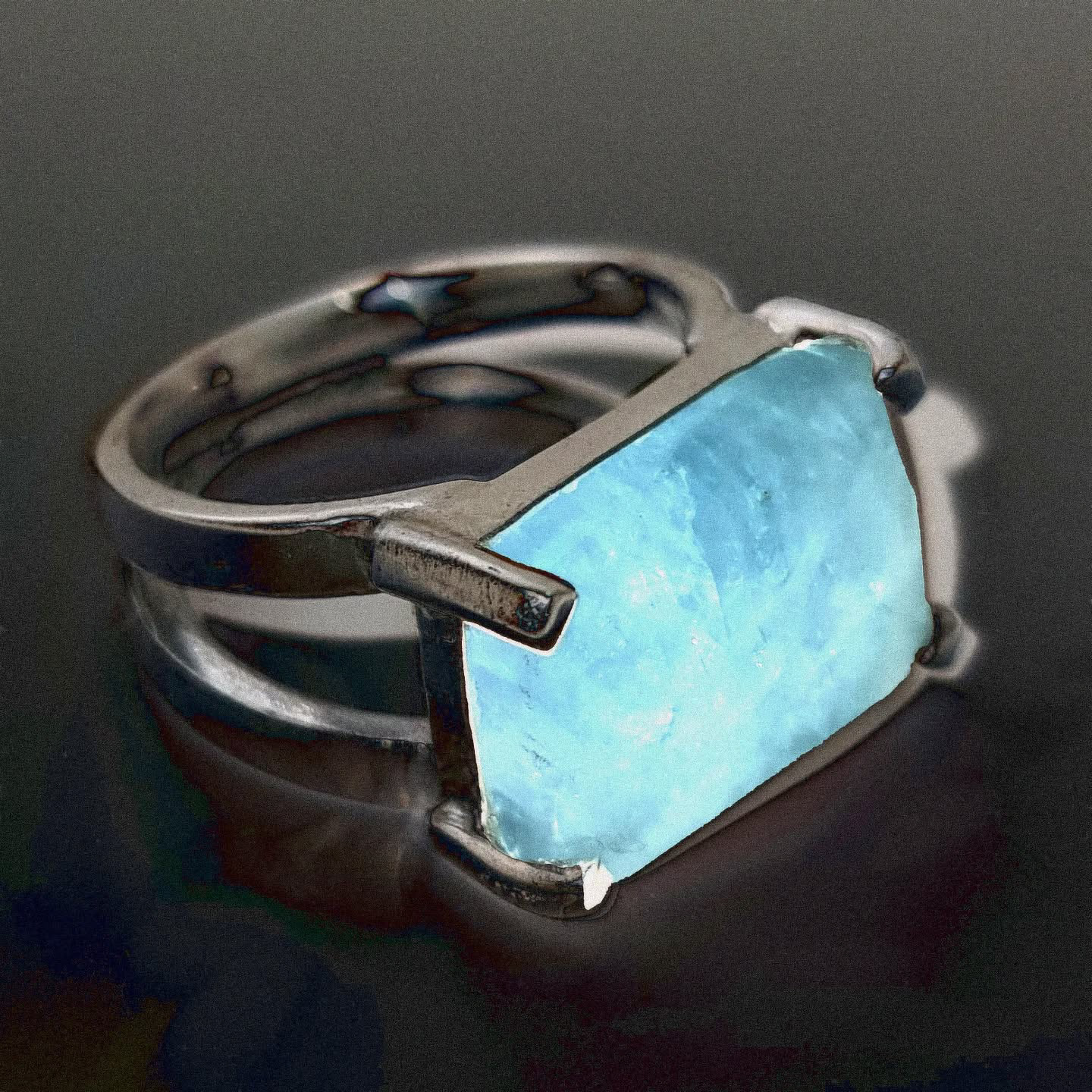 AQUAMARINE SILVER RING