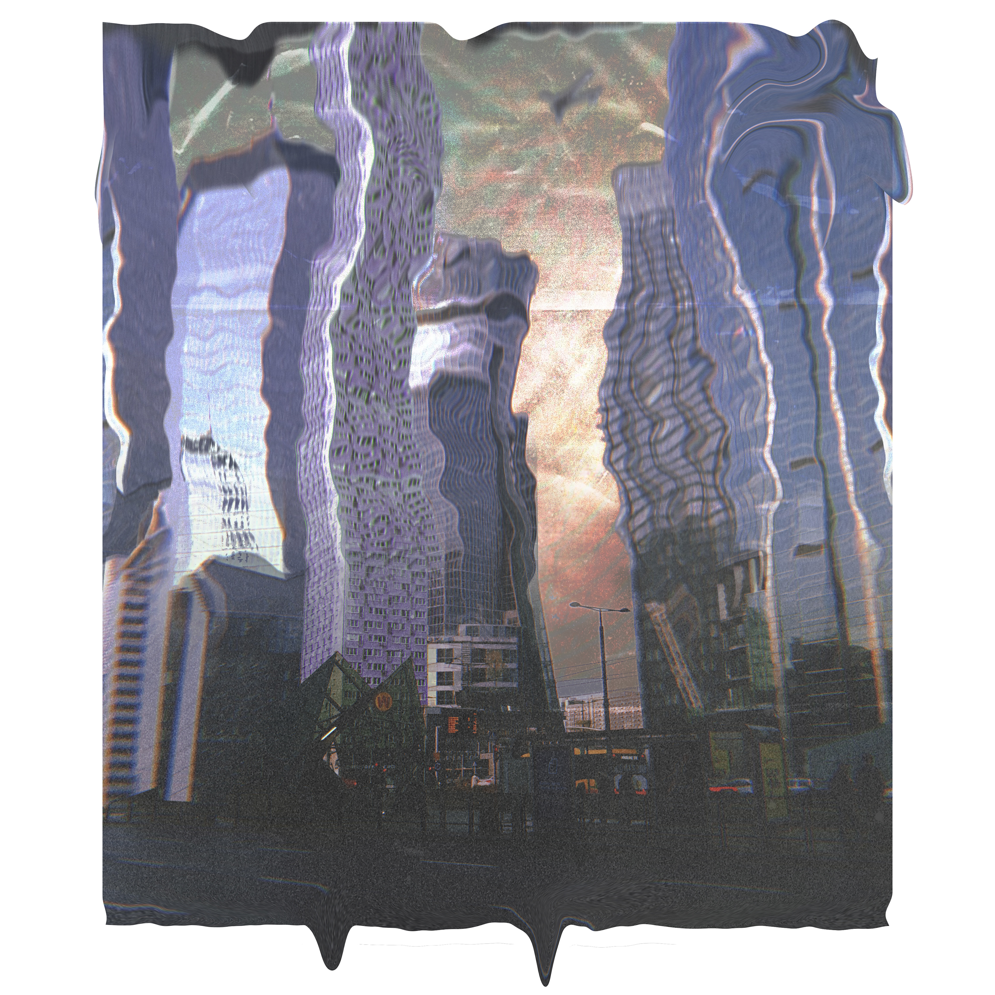 Artwork by Julian Konopelski. Warsaw melting. A fascination with the scale of the universe, the big-picture irrelevancy and locally-disastrous consequences of human activity.