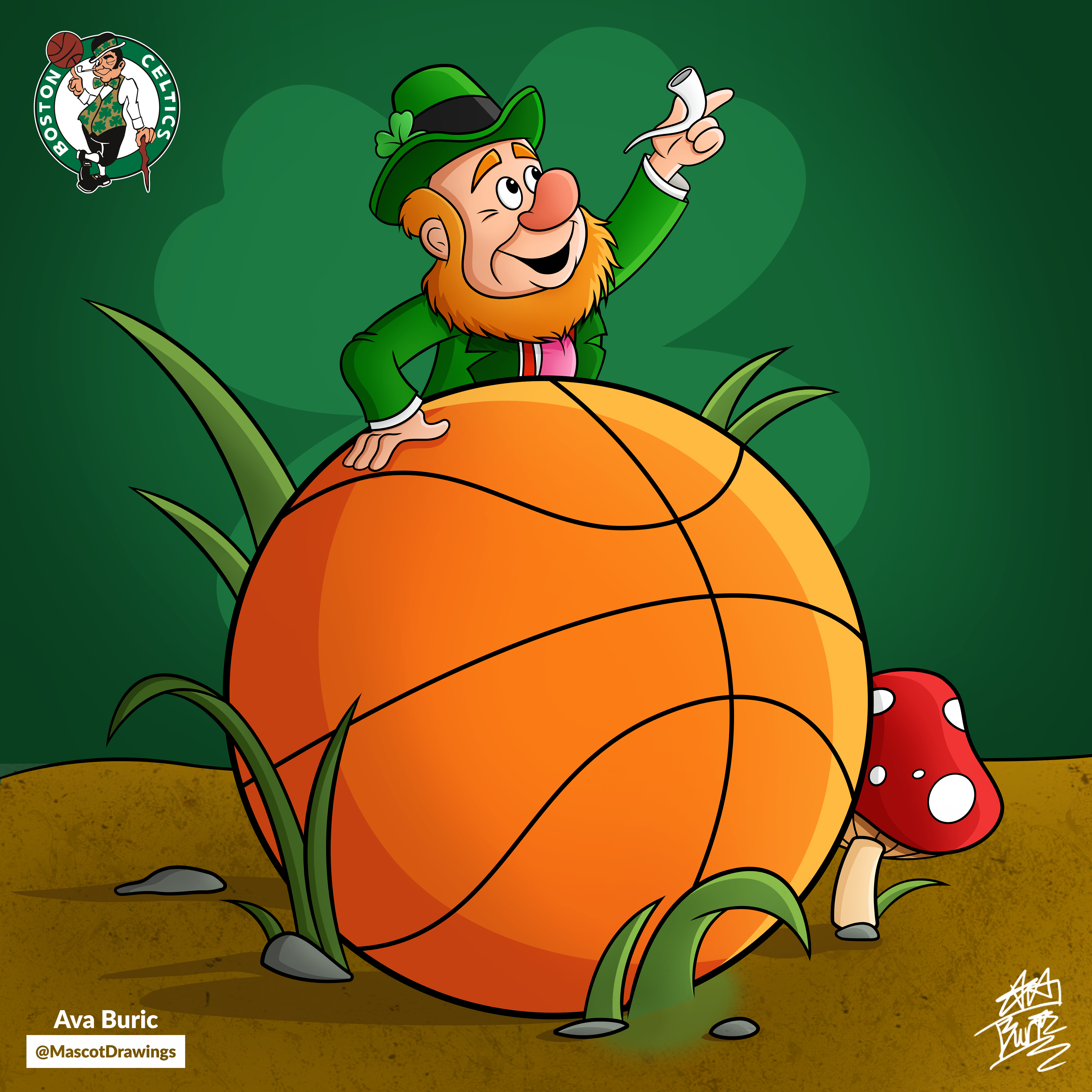 The Little Man of Disneyland, an original park character, representing the Boston Celtics