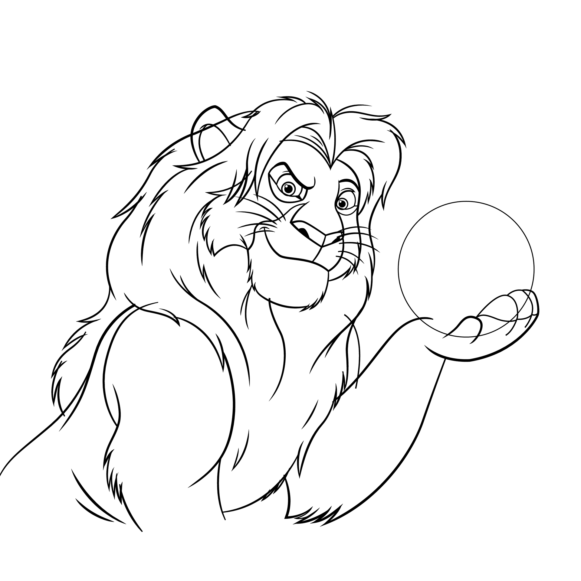 Vector lineart of Simba