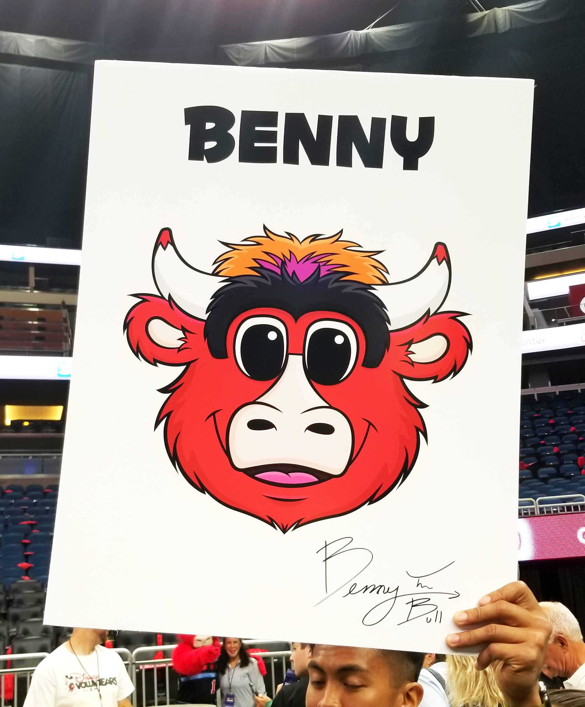 VIP event signage for Benny The Bull of the Chicago Bulls