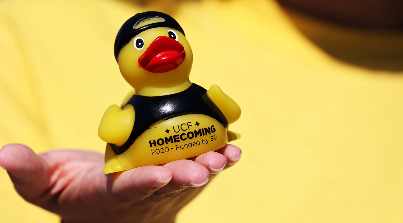 2020 Spirit Splash duck that I created the UCF HC wordmark for