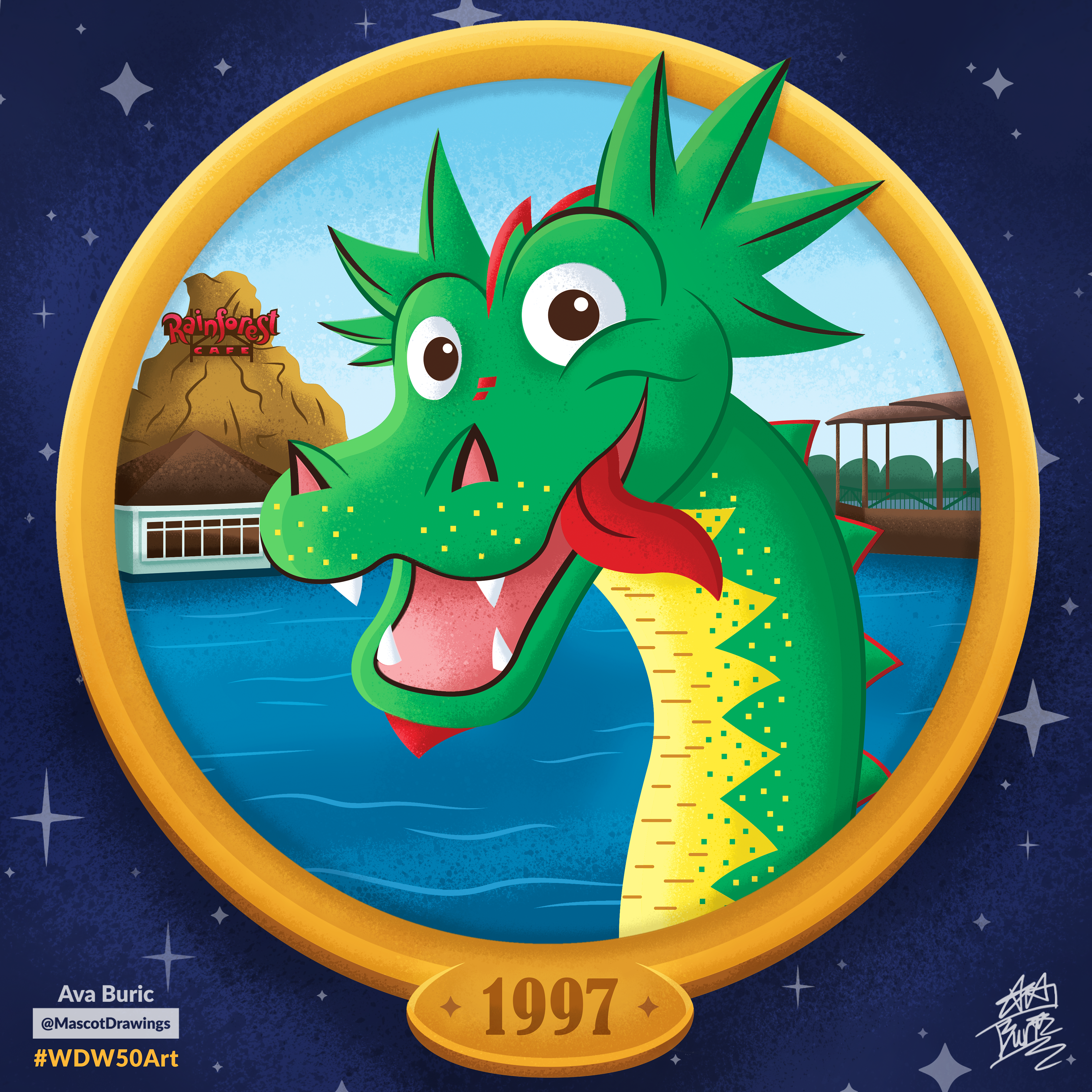 Brickley the Dragon, featured at Disney Springs' Lego store