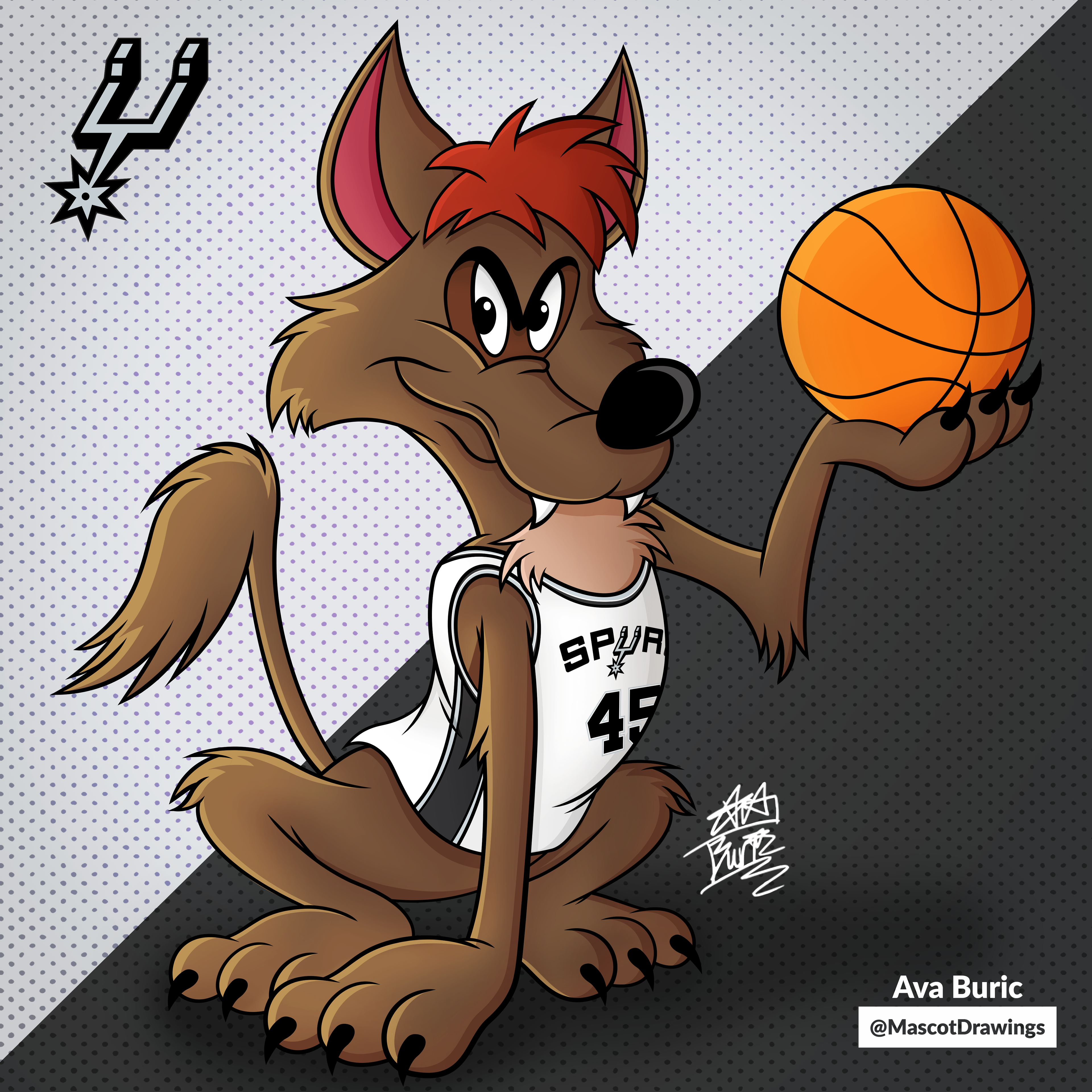 Bent-Tail, a character in Pluto shorts, replacing the San Antonio Spurs' Coyote mascot