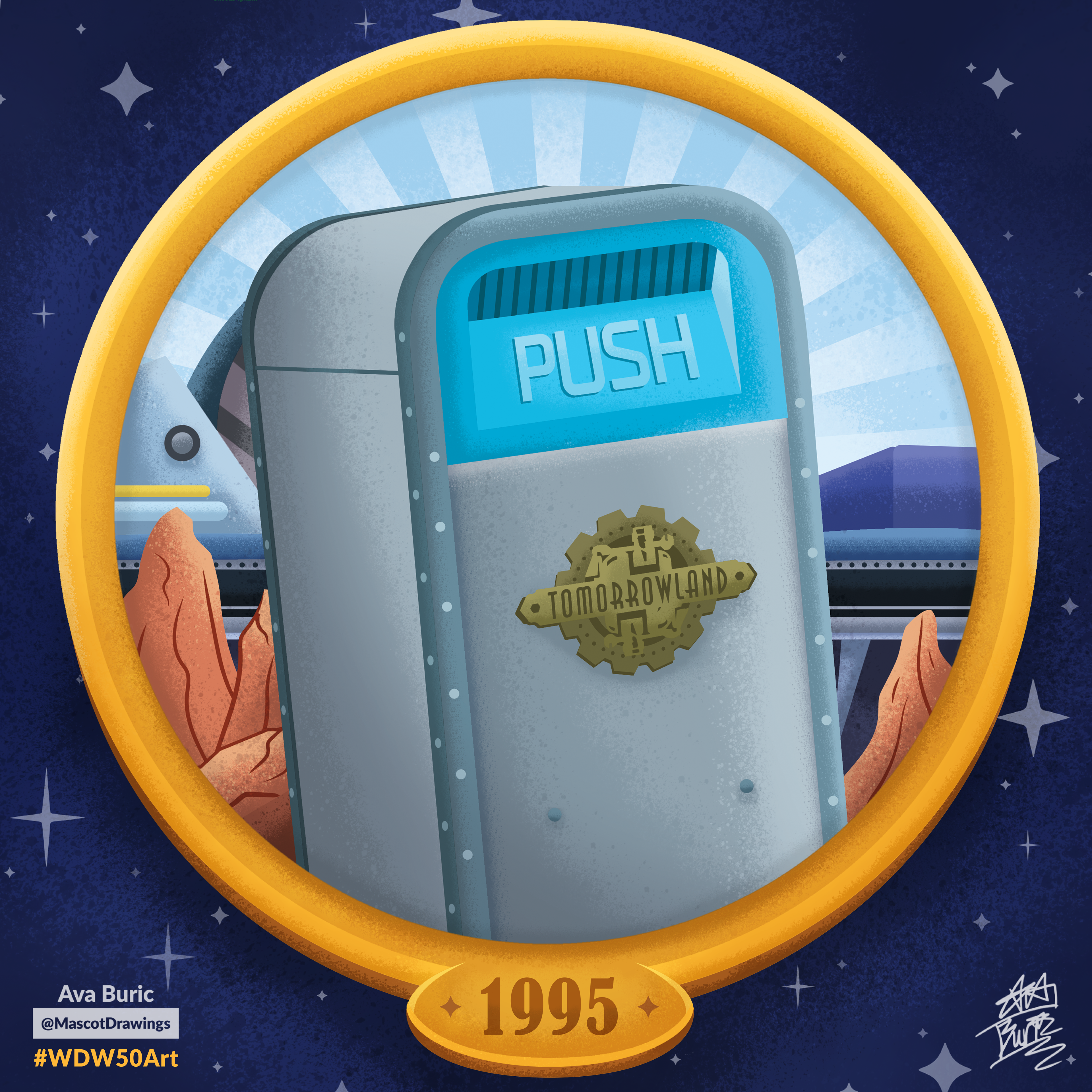 Fan art of Push the Talking Trash Can