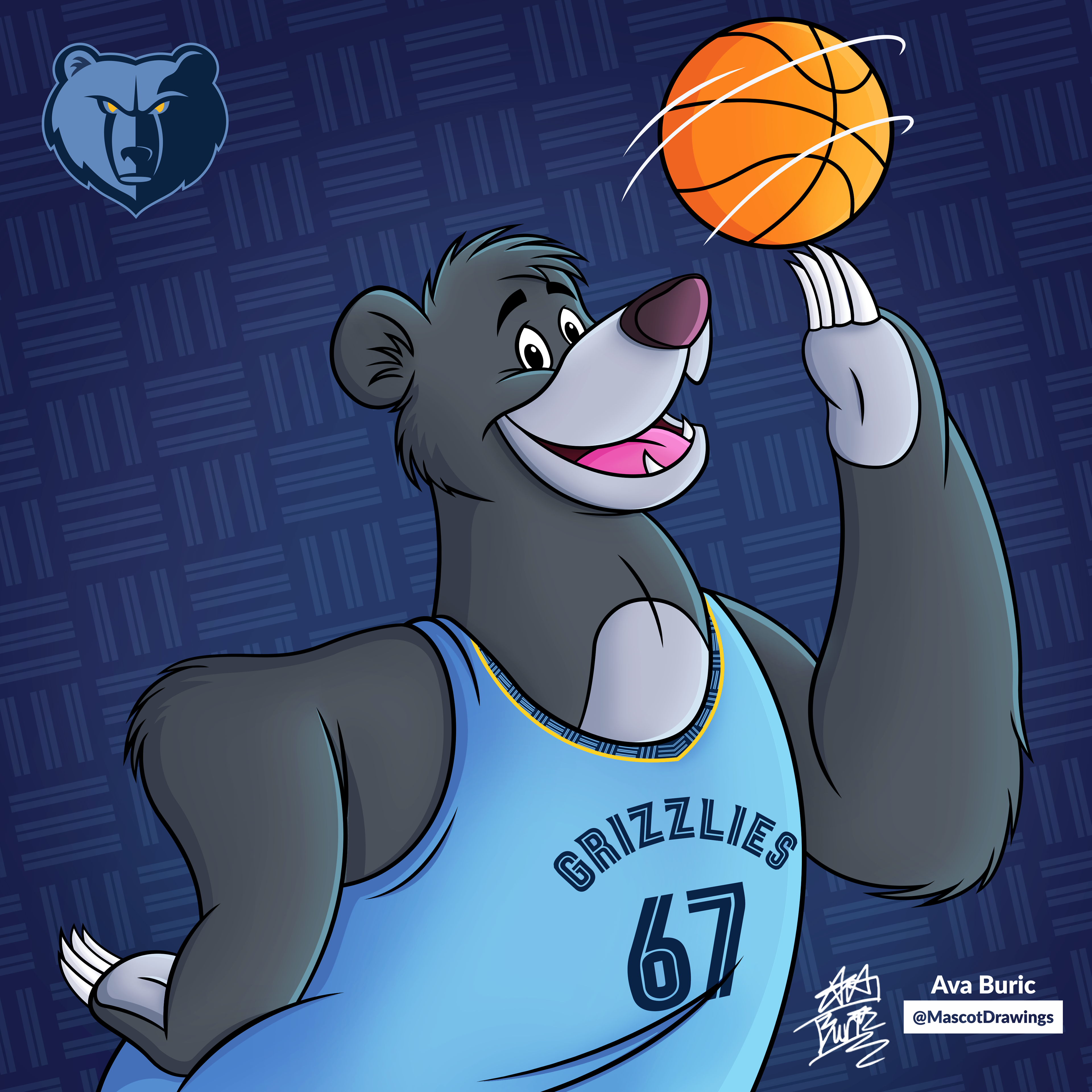 Baloo (The Jungle Book) as the mascot for the Memphis Grizzlies