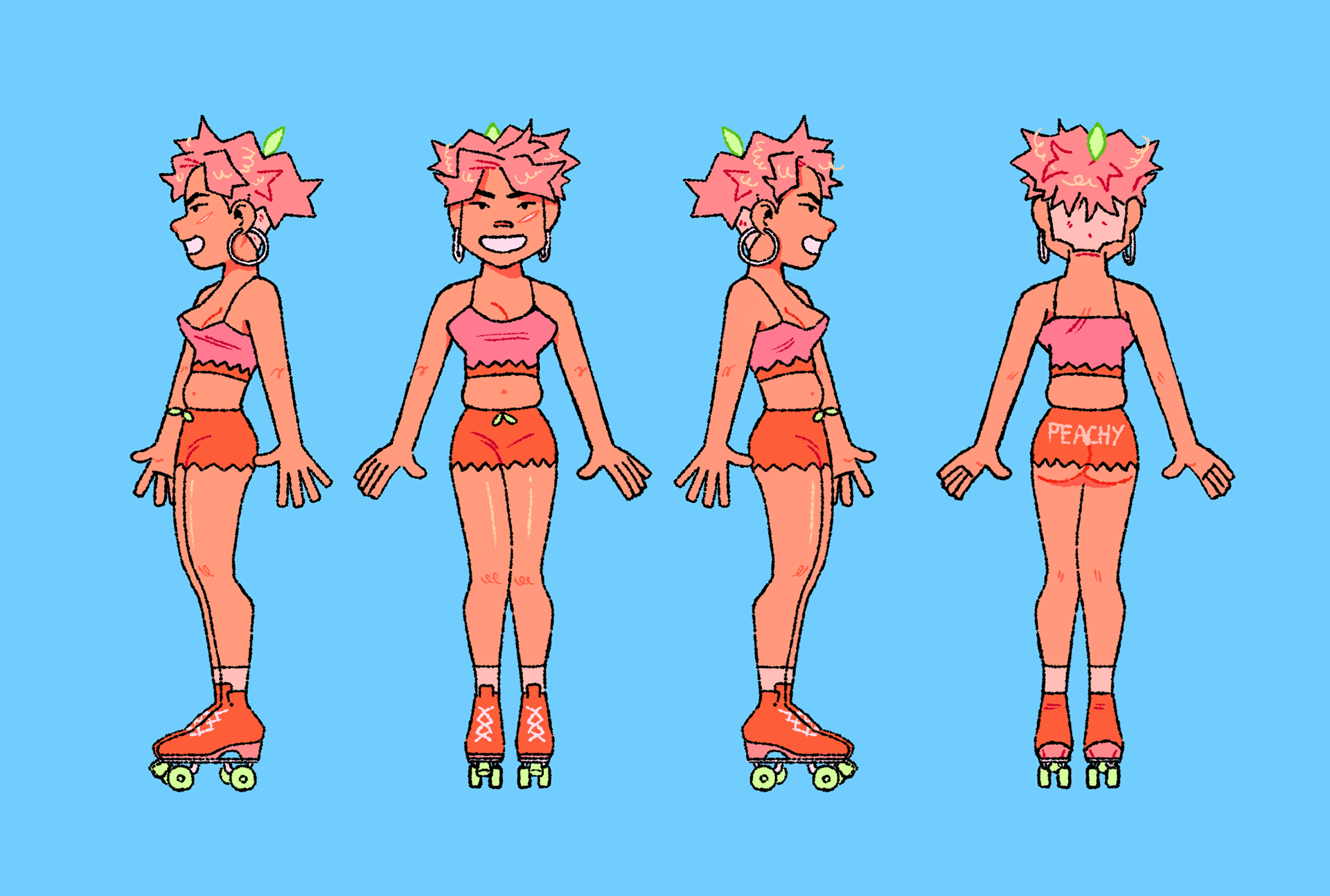 Moore Anijam character design- Peach skater