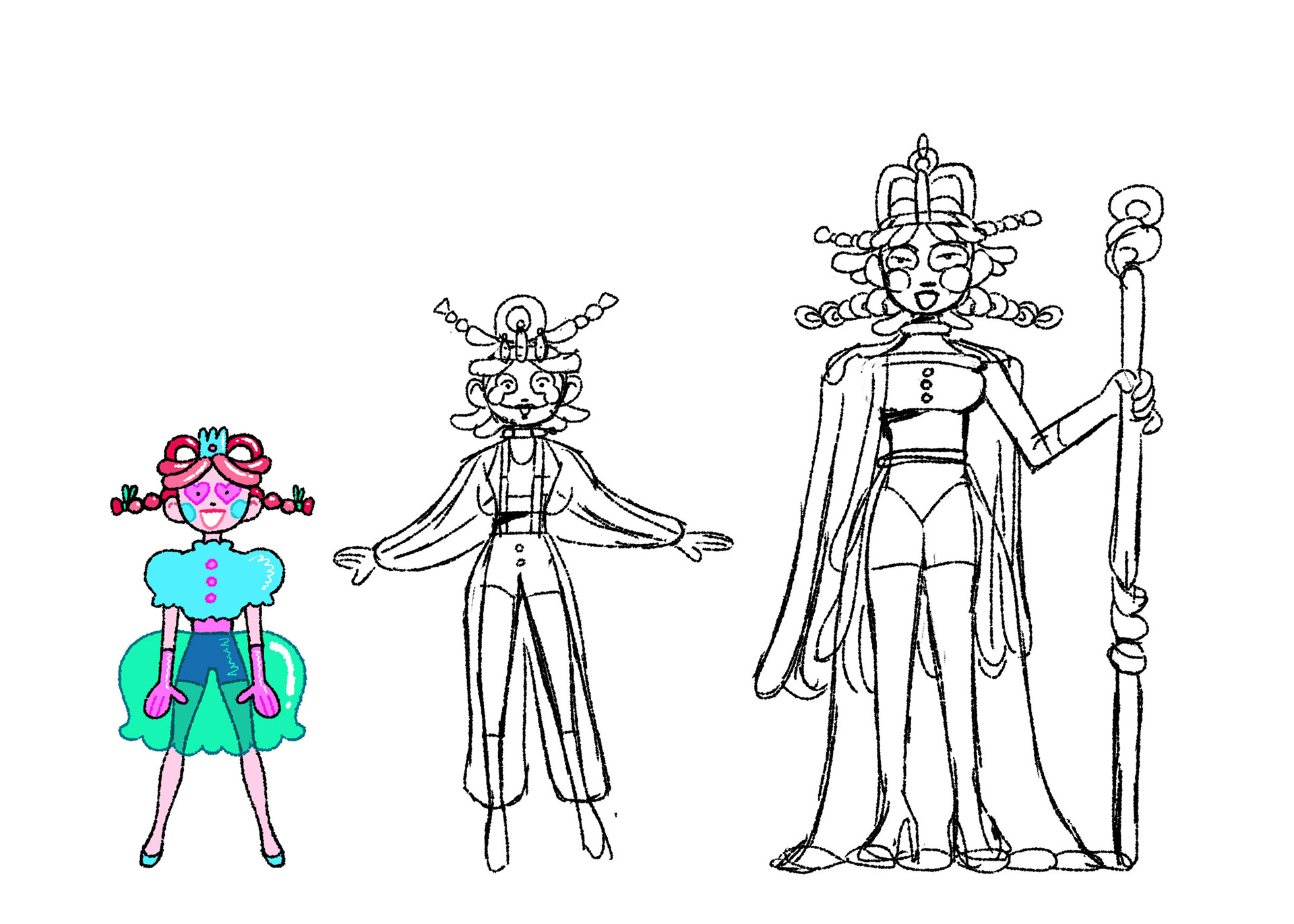 Balloon artist clown sketches for mobile game