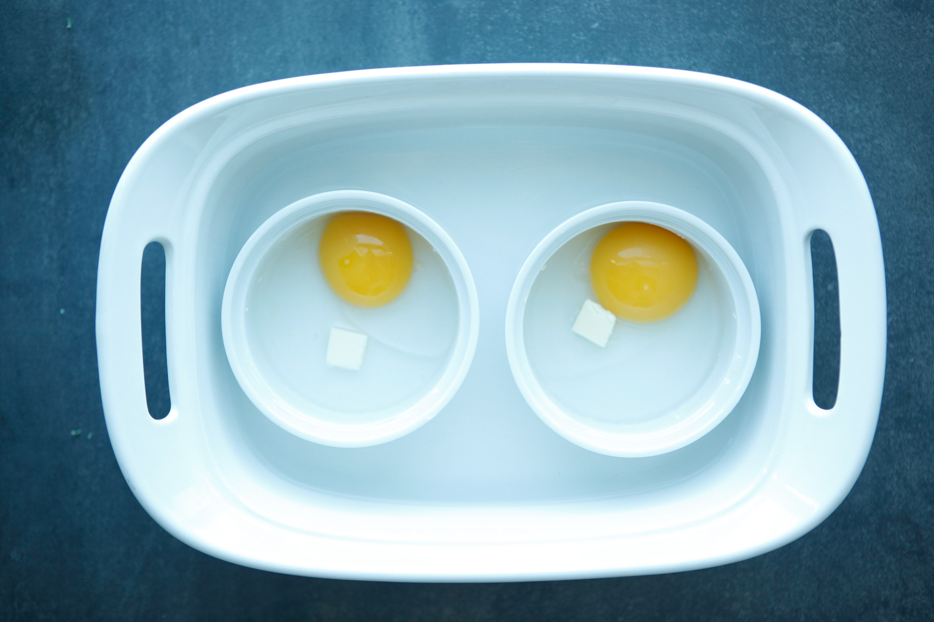 Food Photography - Eggs in a Baking Dish