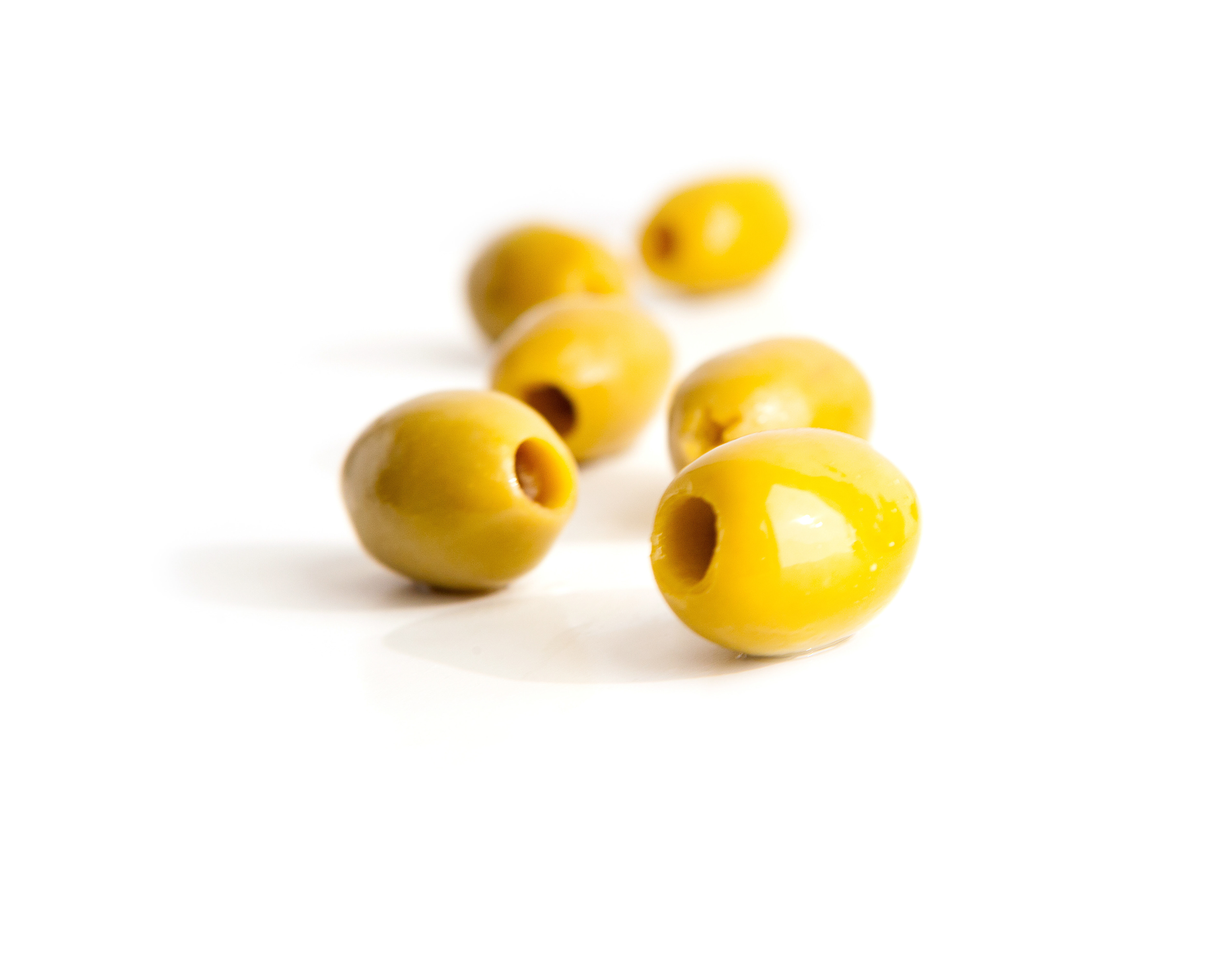 Product Photography for Packaging - Scattered Green Olives