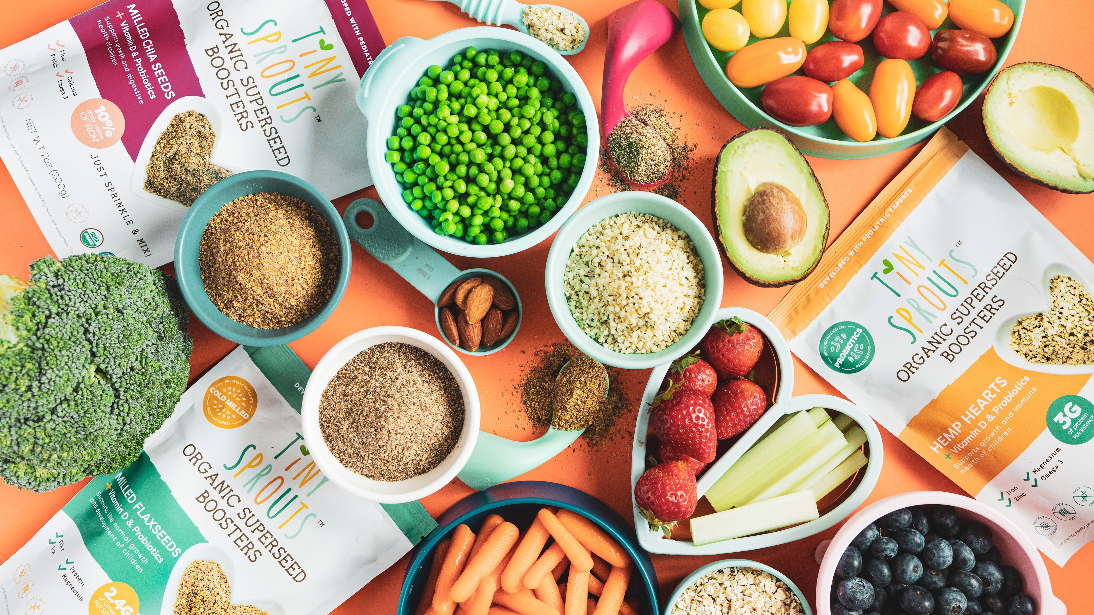 Creative food photography - food product layout with healthy ingredients