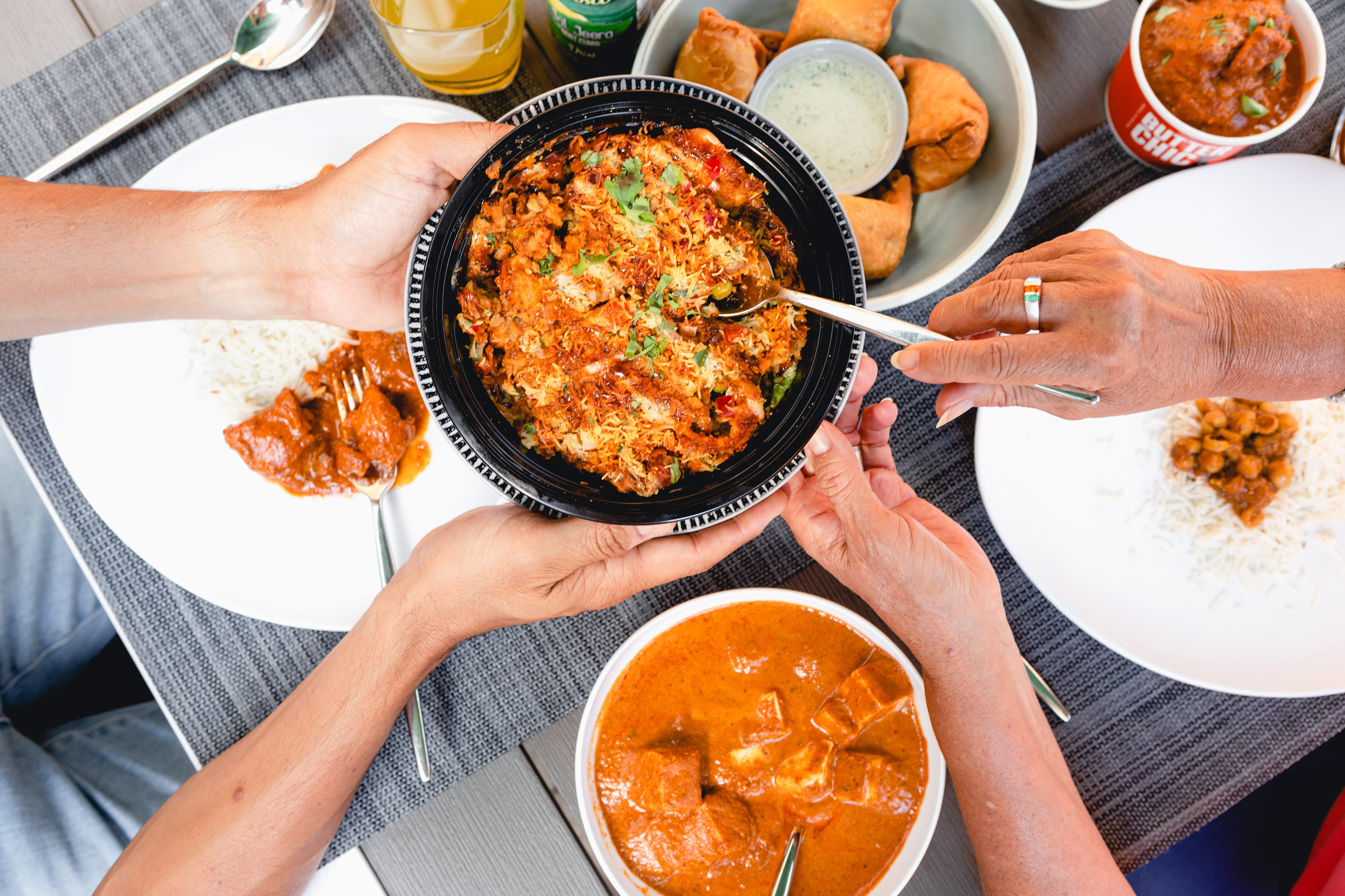 Social media food photography - Indian dinner