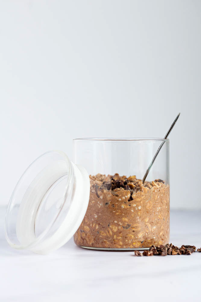 Product photography - overnight oatmeal, chocolate