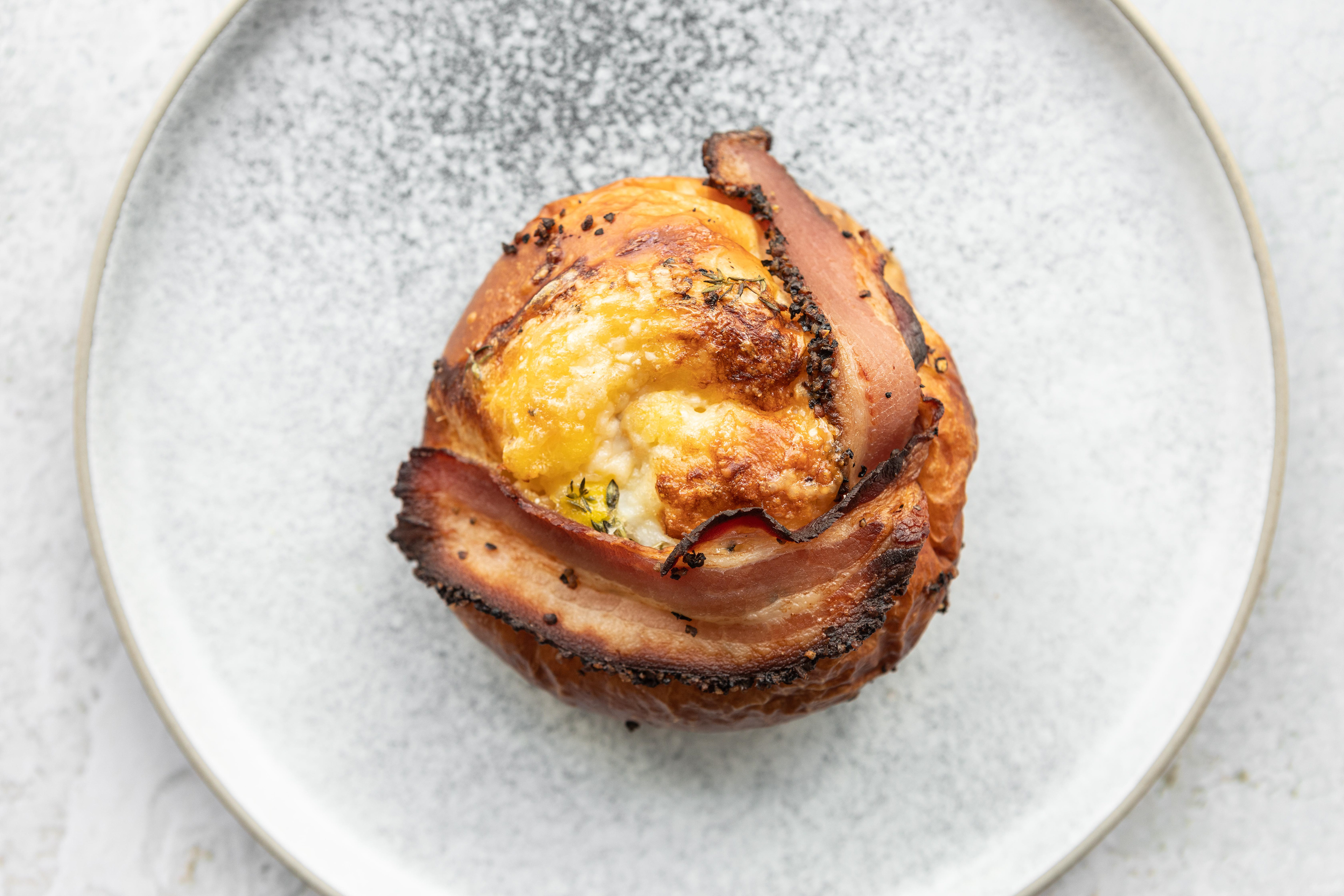 Toronto food photography - Bacon & Egg Brioche