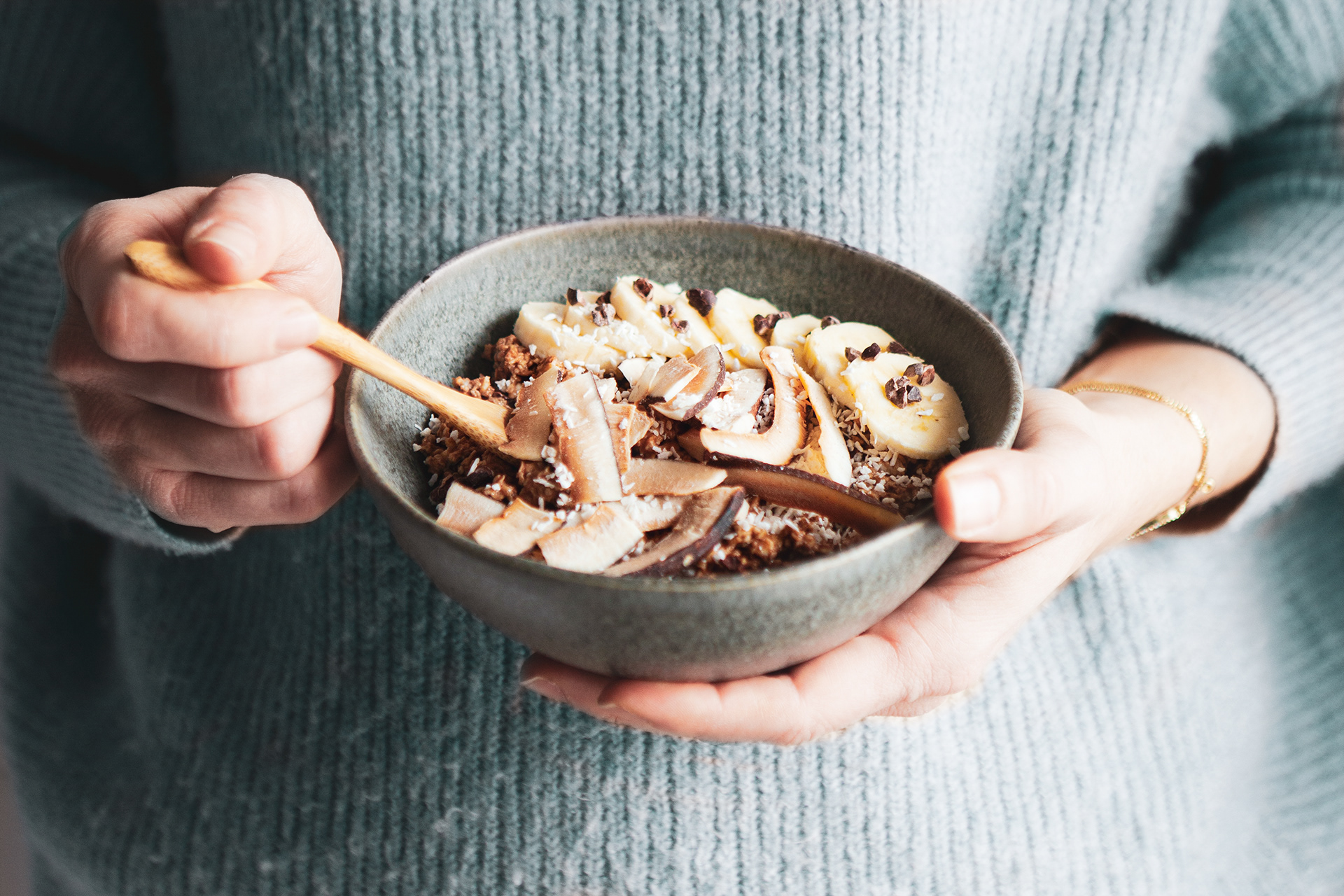 Modern food photography - oatmeal