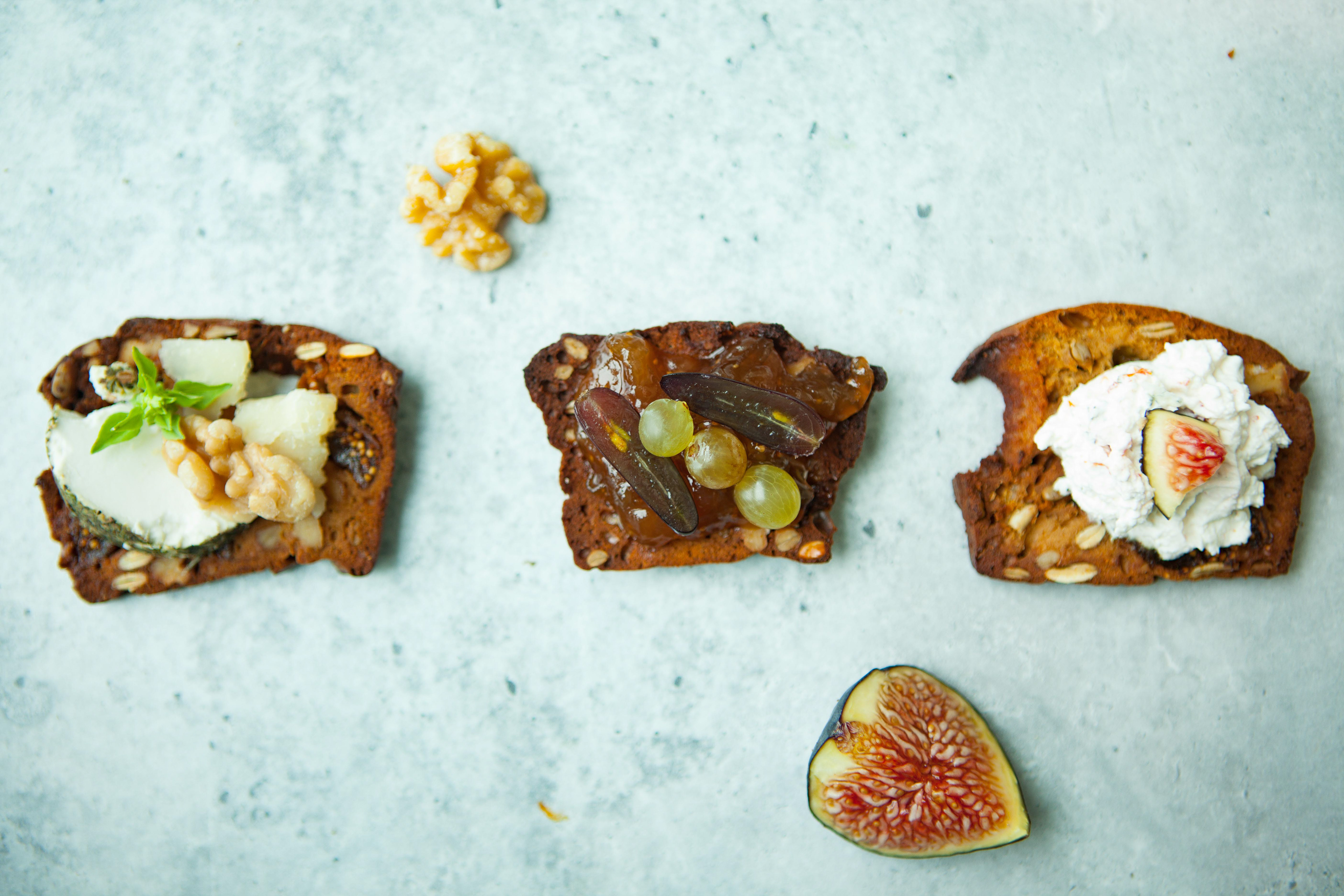 Gourmet Food Photography - Garnished Crackers