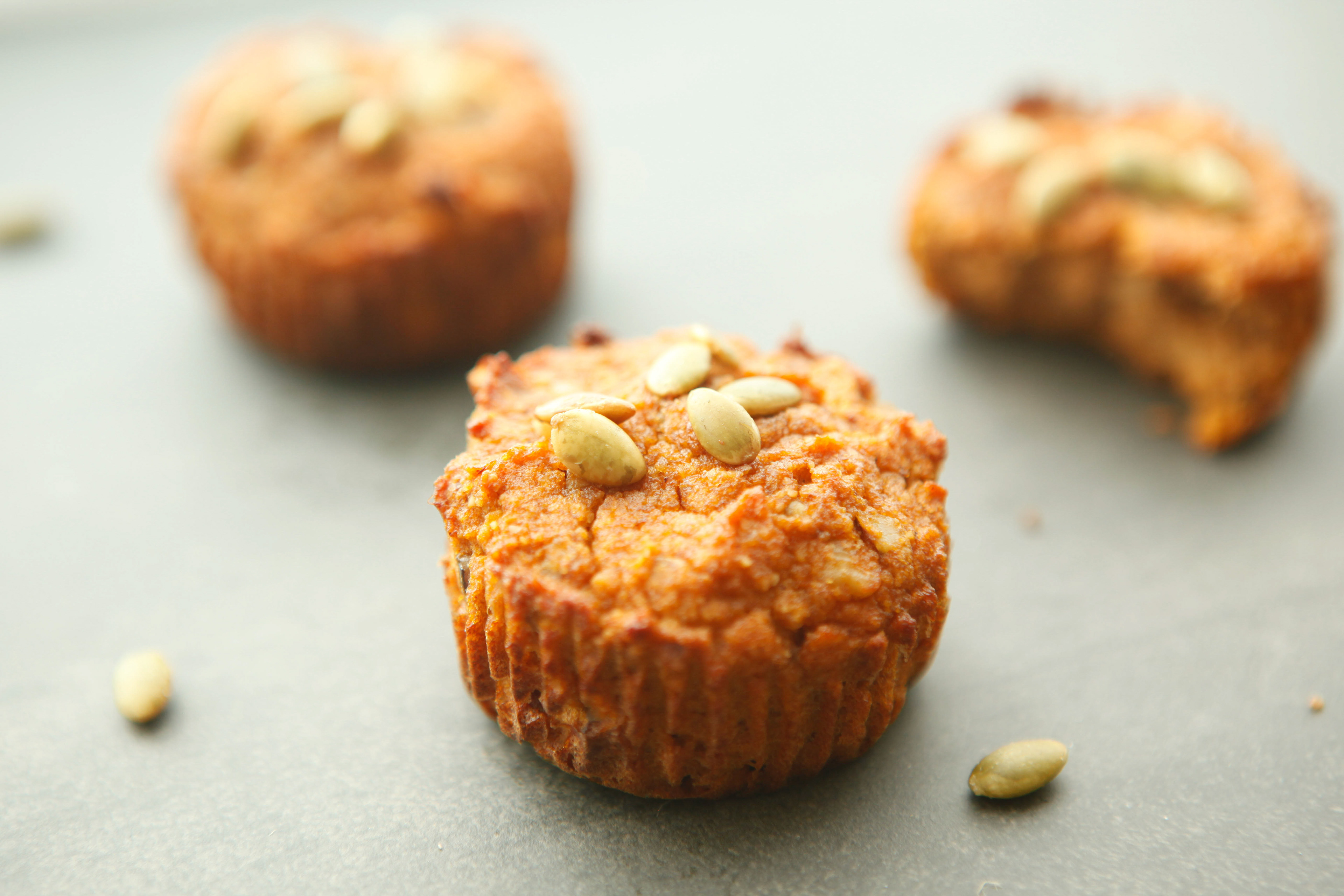 Pumpkin Seed Muffins Macro Shot