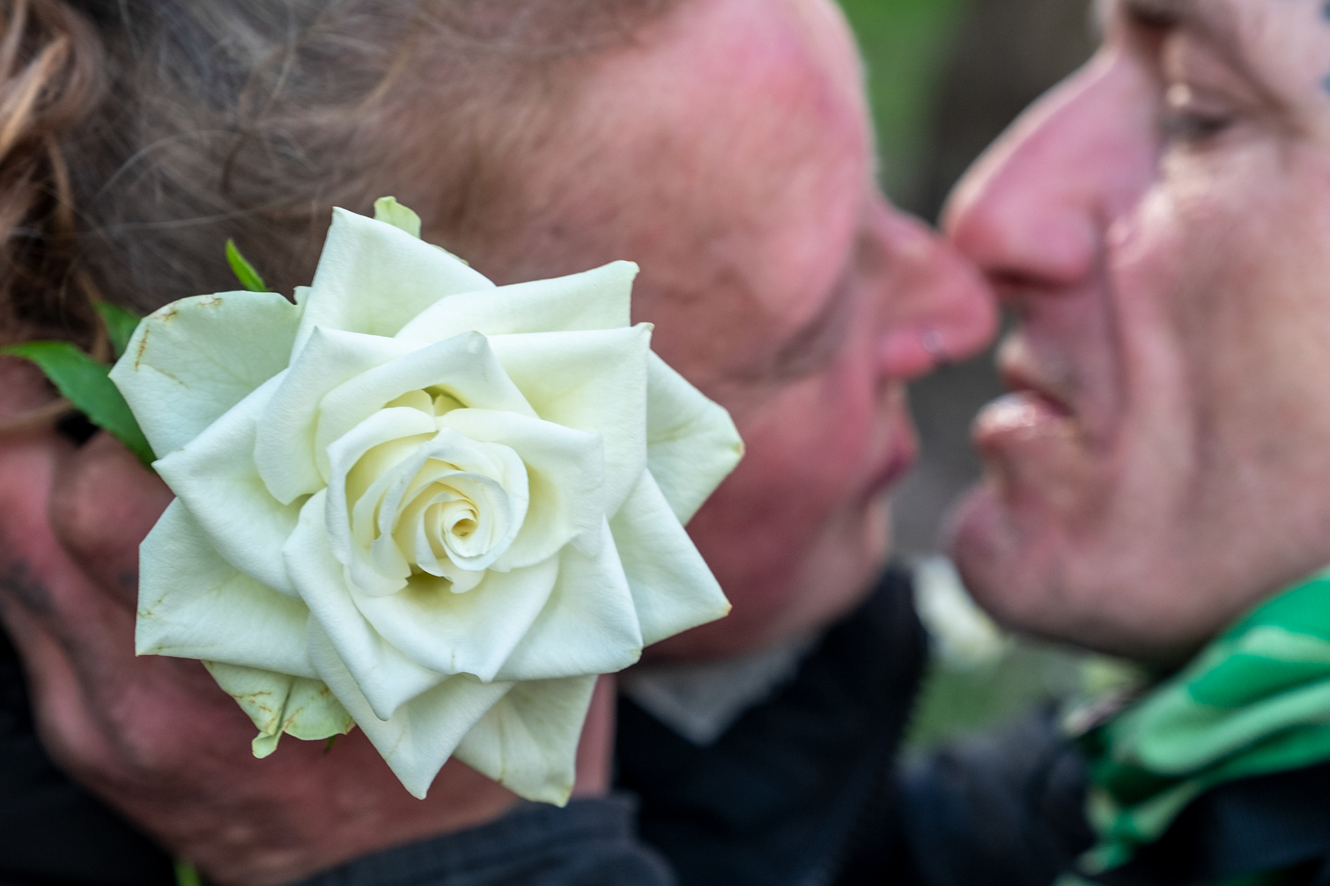 Day 12 of Lockdown- A couple that have slept rough for three years are given a rose by a passer-by