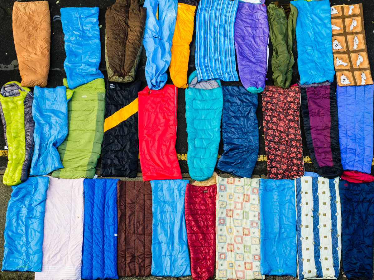 30 sleeping bags donated by local organisations to celebrate 30th anniversary of the Cathedral Archer Project, Sheffield