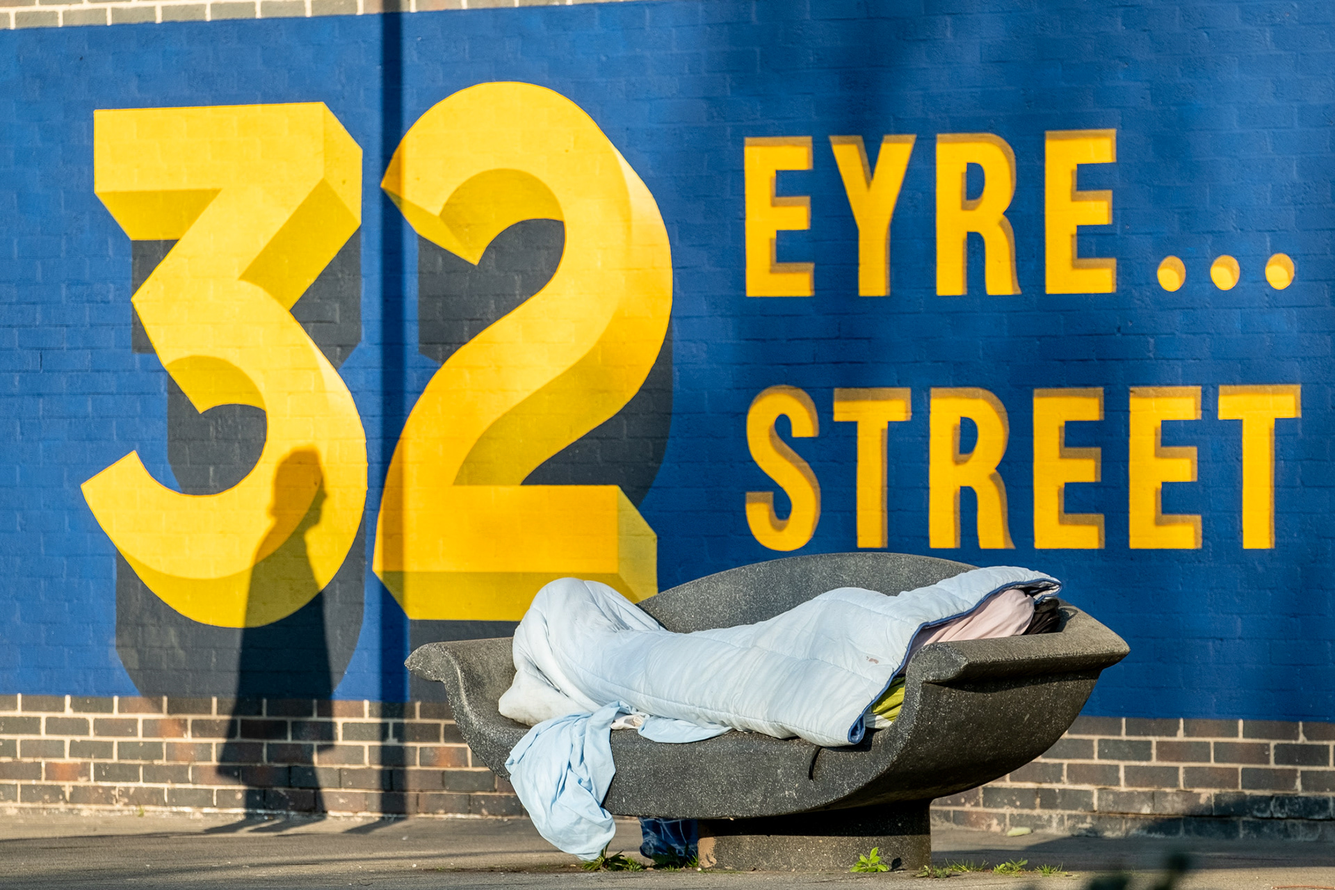 Day 3 of Lockdown- A rough sleeper on a bench in Sheffield 26th March 2020
