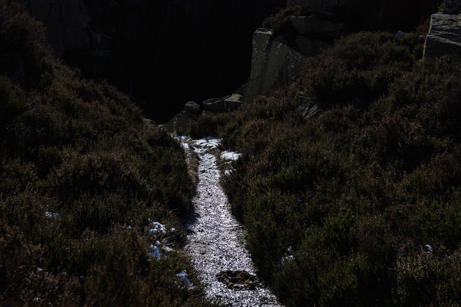 AbandoneDisused quarry, Burgage Bridge (near Hathersage), Peak District National Park, Derbyshire, UK
