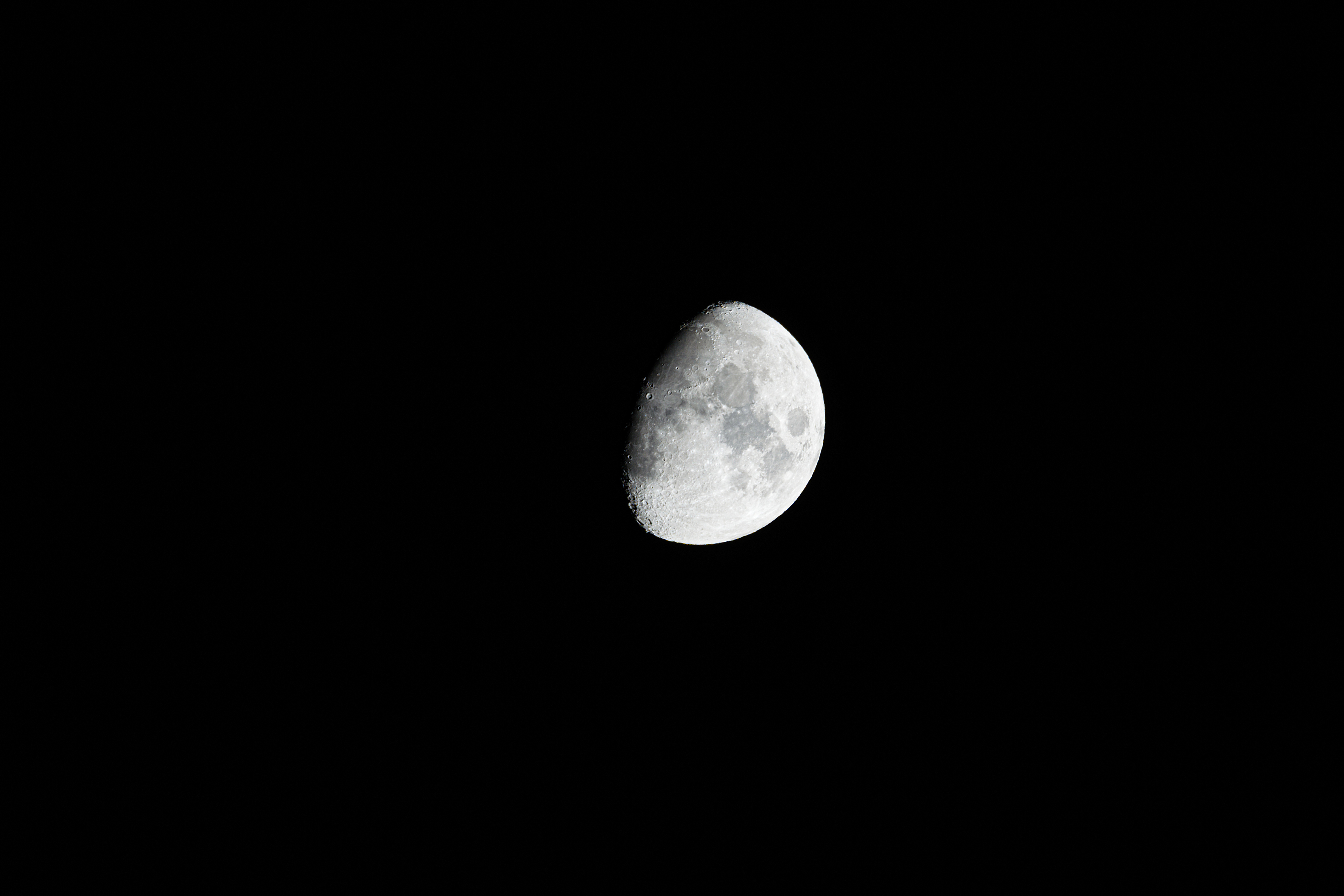 Partial moon at night