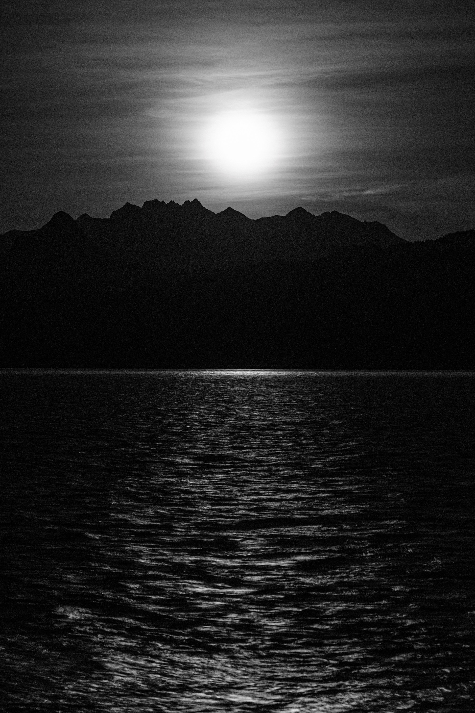 Bright moon over the bay, Homer, Alaska