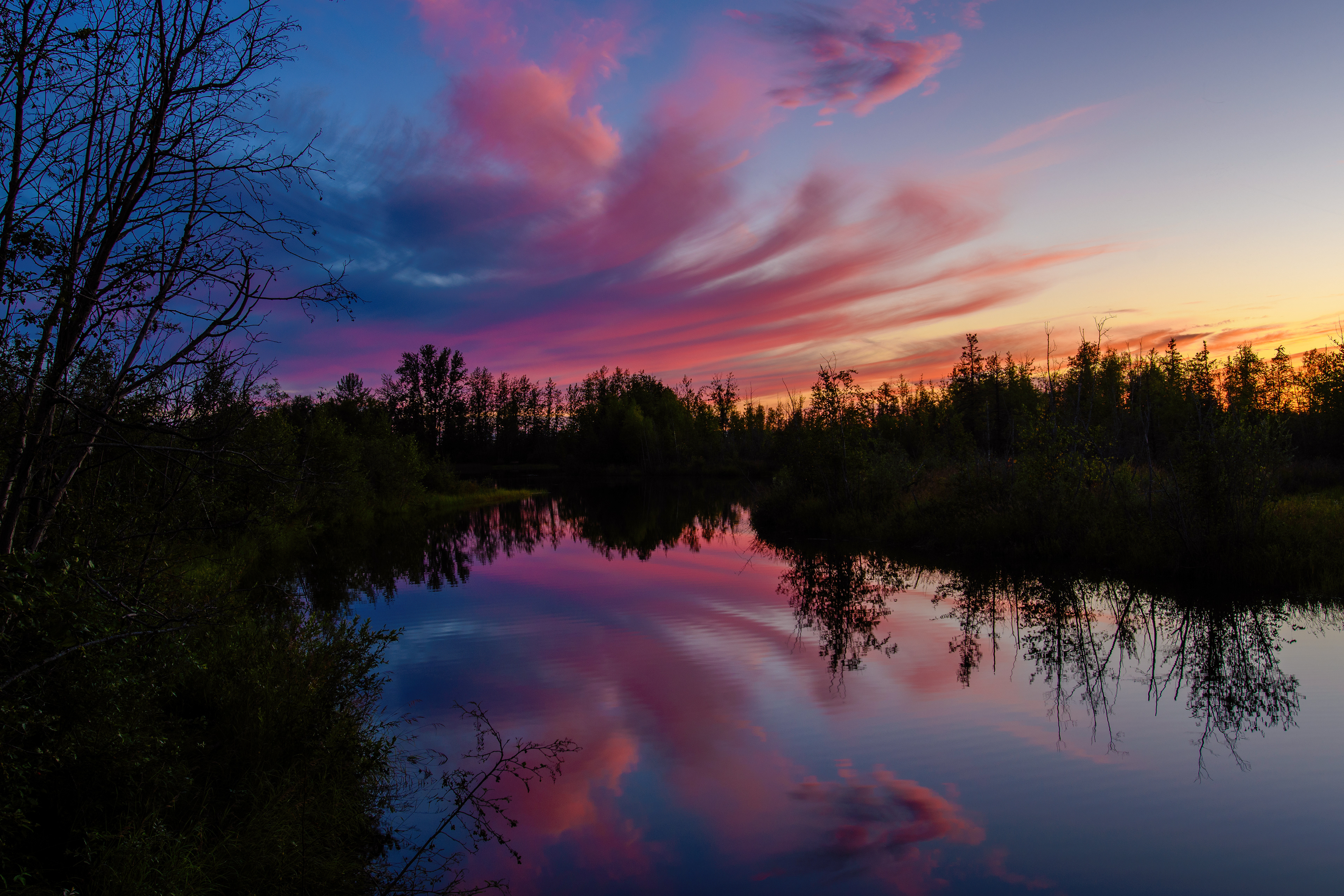 Pink Sunset, Reflections lake, Mat-su Valley, Alaska