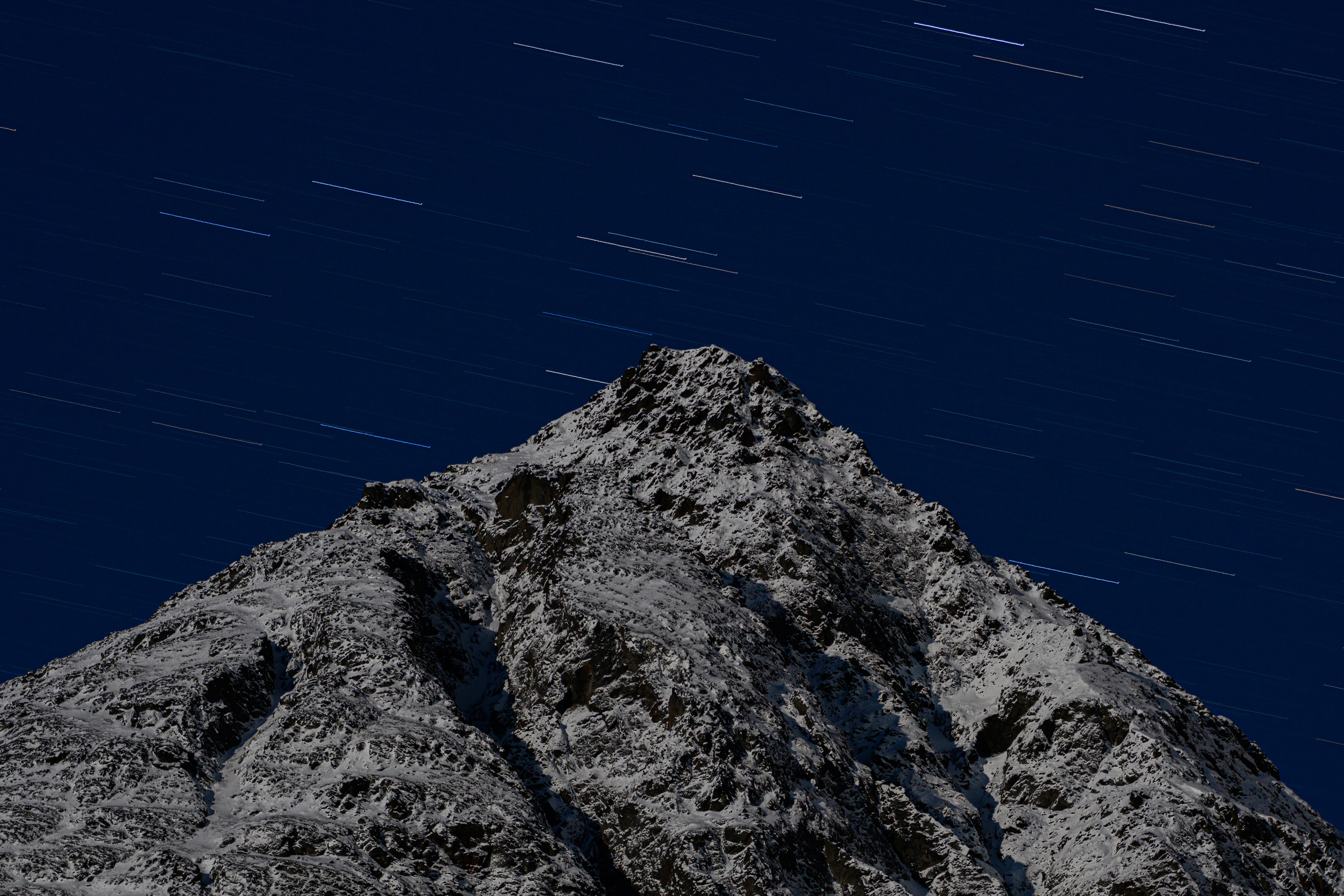 Star Trails and mountain peak, Mat-Su Valley, Alaska