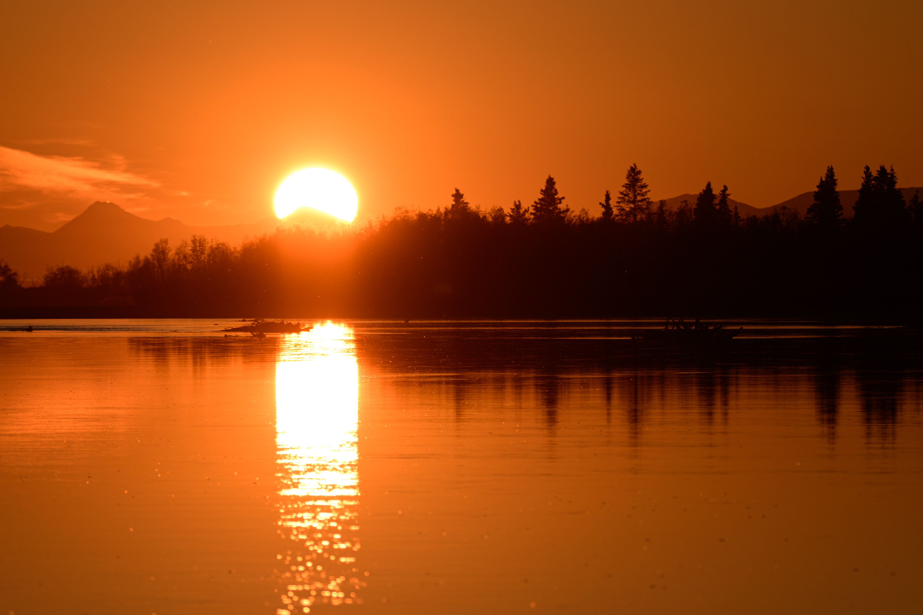 Sunset, Reflections lake, Mat-su Valley, Alaska