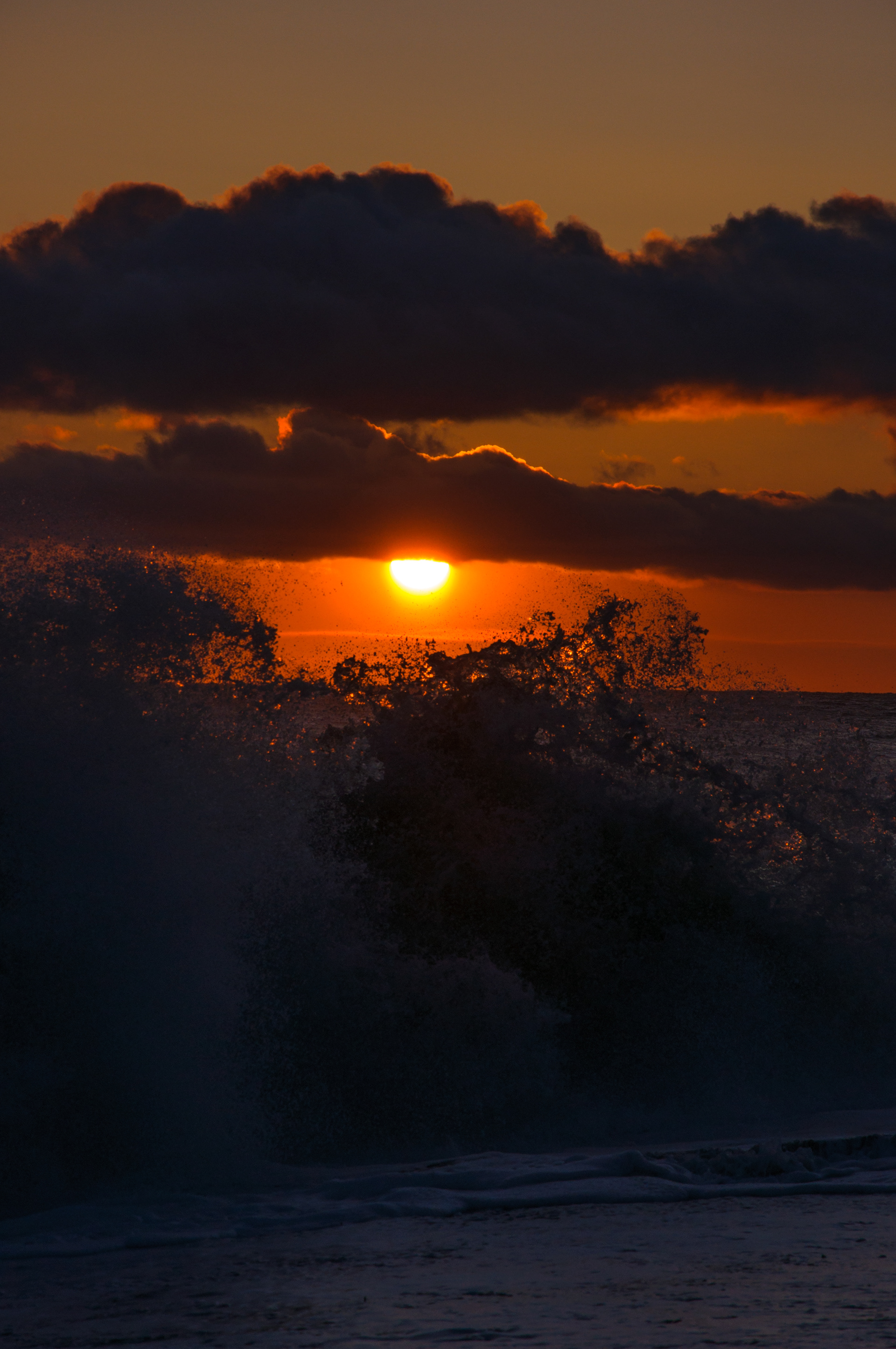 Sunset over waves, Homer, Alaska
