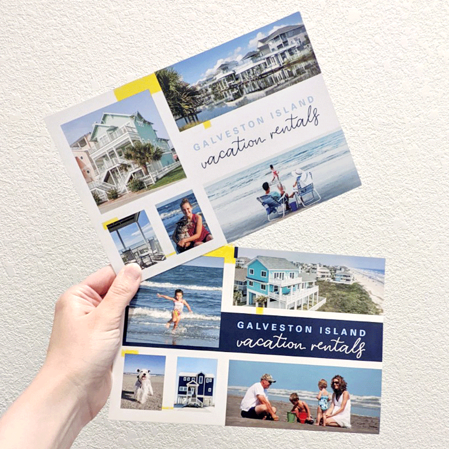 Quarterly postcard marketing series for Sand `N Sea
